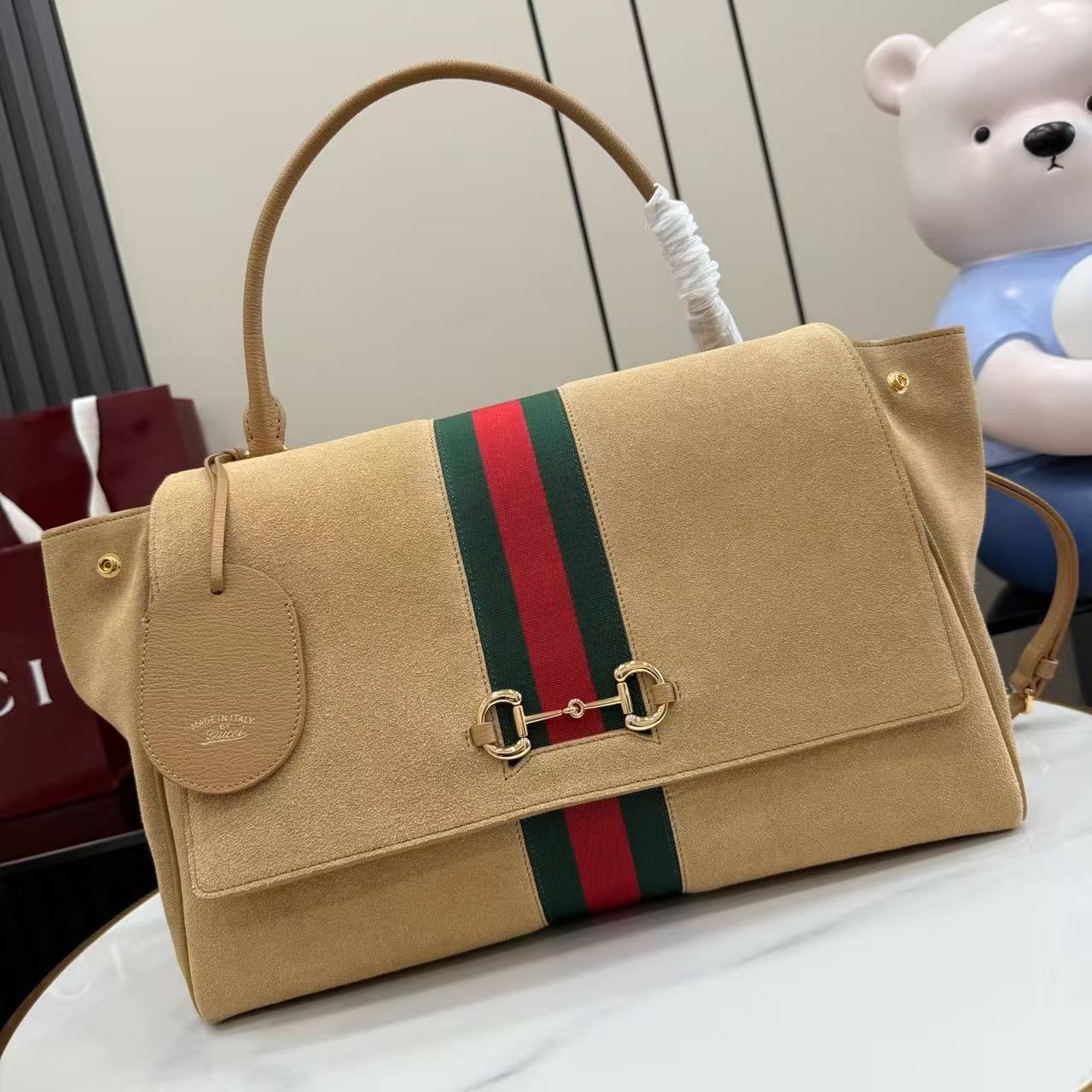 [TOP] GUCCI Top Handle Bag 37x29x13cm - Brown - 711 Luxury