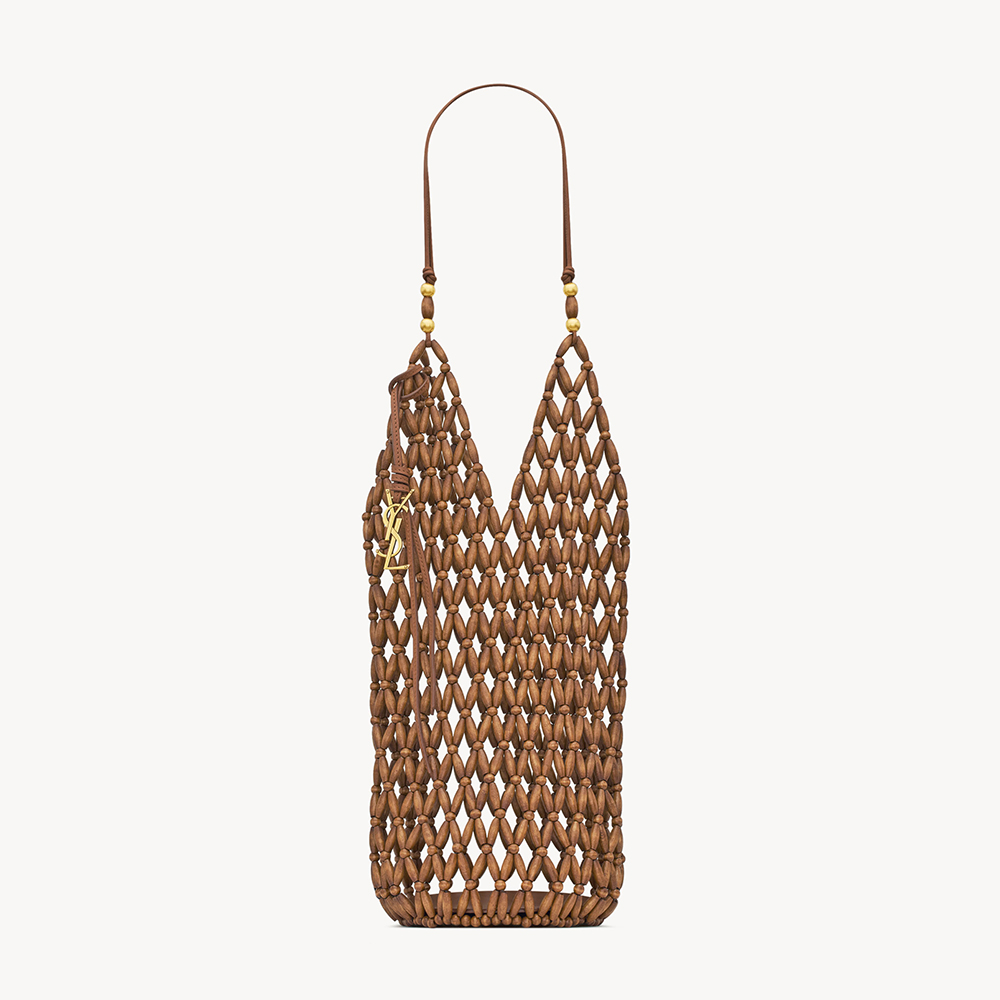 Saint Laurent beige Accessory Saint Laurent Supple Bucket in Wood Beads in Beige #388613 | Nigo Office
