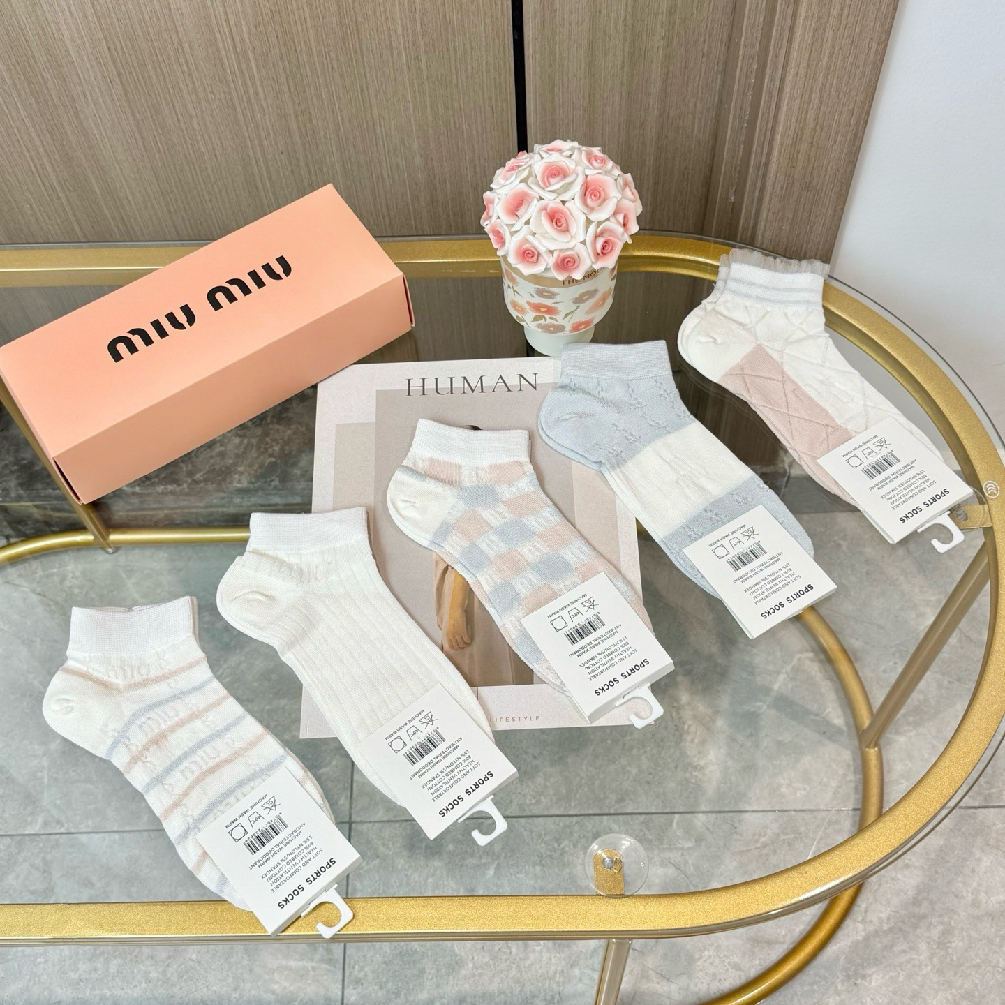 [TOP] Miu Miu Socks - 5 Pieces as a Set - 711 Luxury