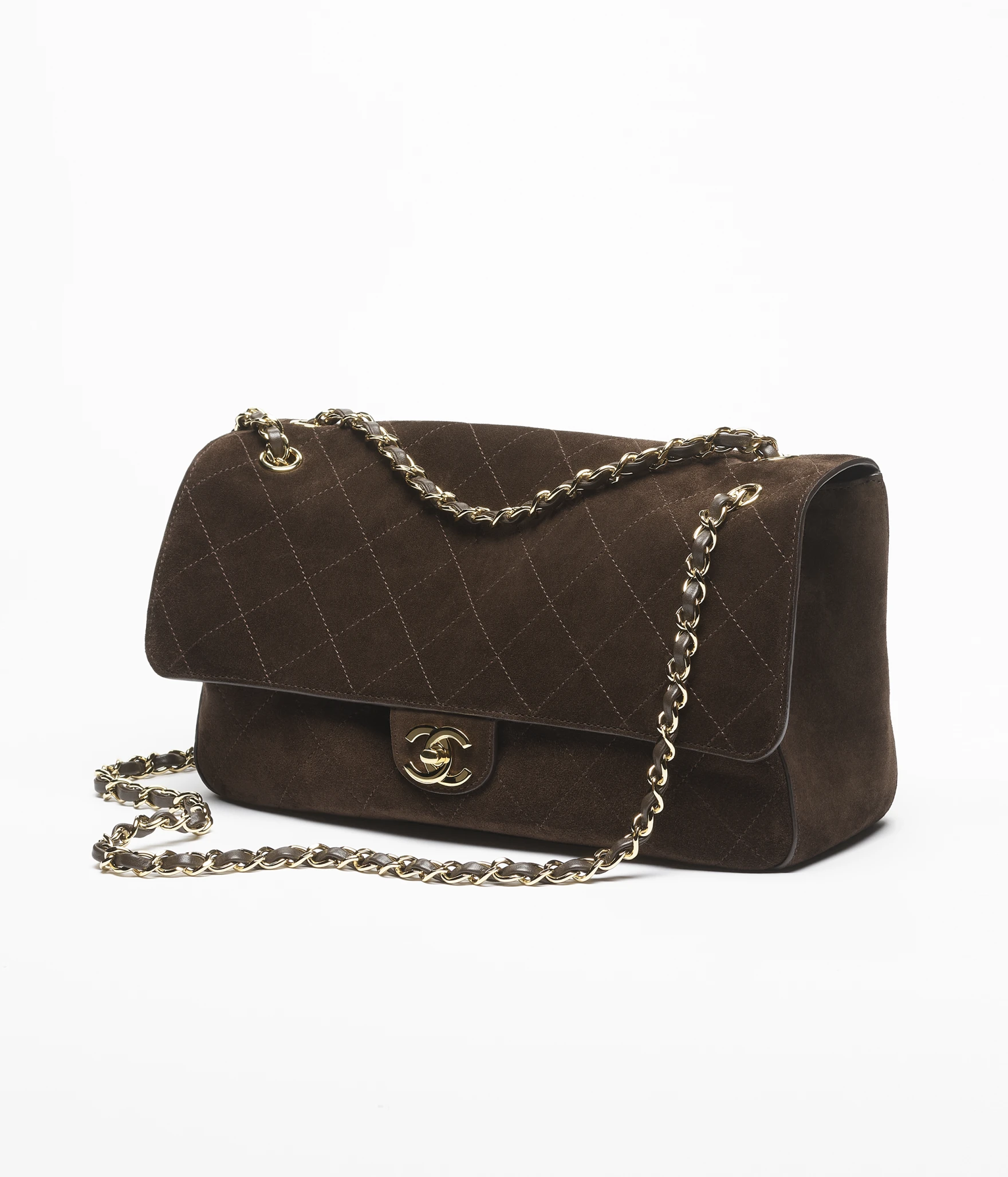 [TOP] CHANEL Maxi Flap Bag Suede Calfskin 19.5x32x10cm - Dark Brown - 711 Luxury