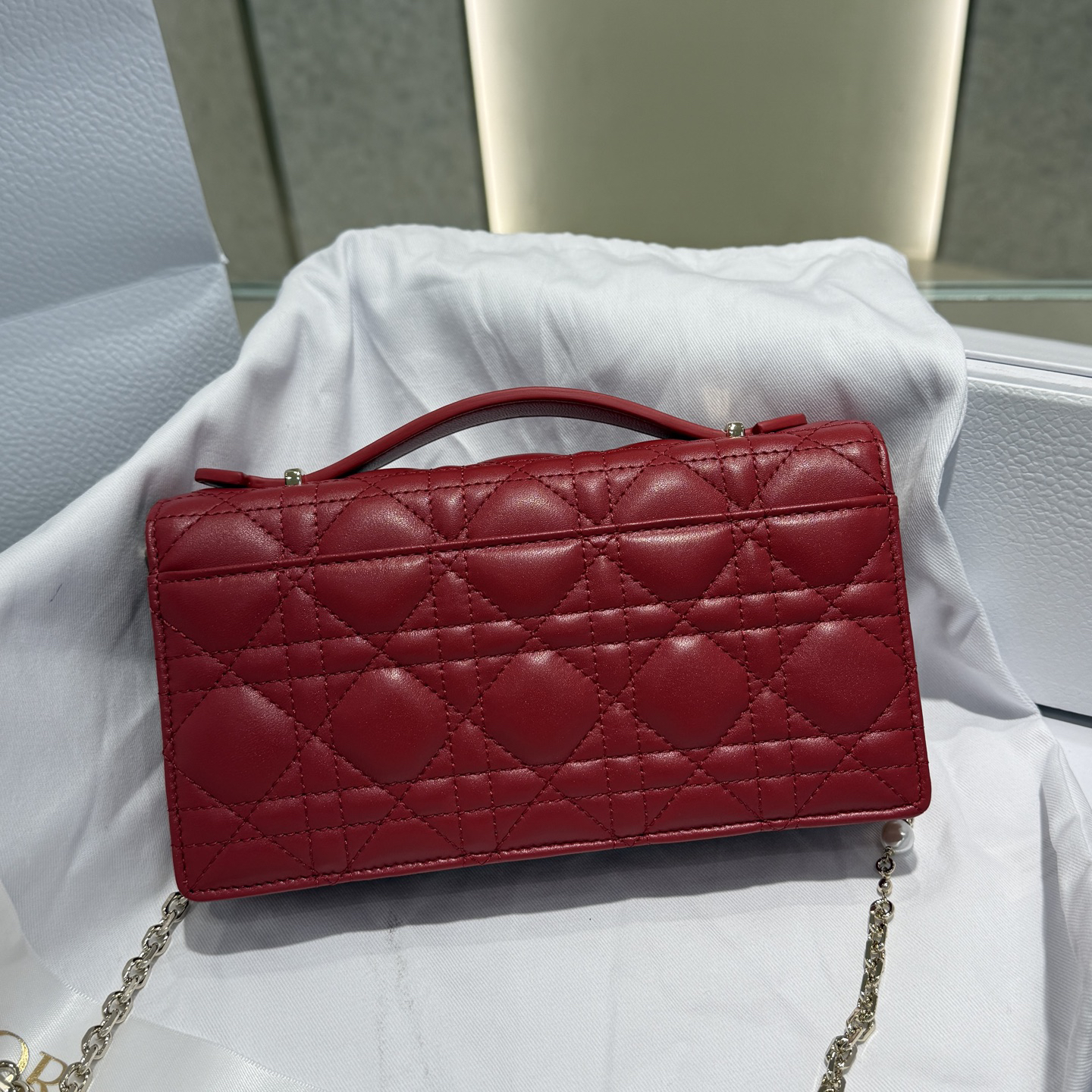 [TOP] Christian Dior My Dior Mini Bag Cannage Lambskin 21*11*4.5cm - Red