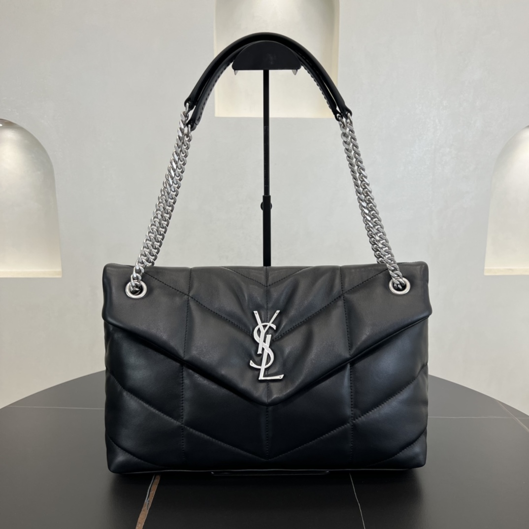 [TOP] Yves Saint Laurent YSL LouLou Bag 35x23x13.5cm - Black with SHW