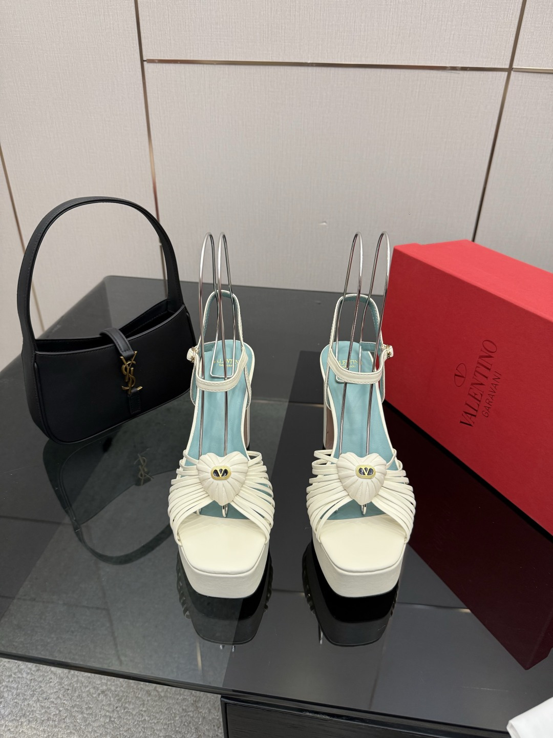 [TOP] VALENTINO High Heel Sandals - White - 711 Luxury
