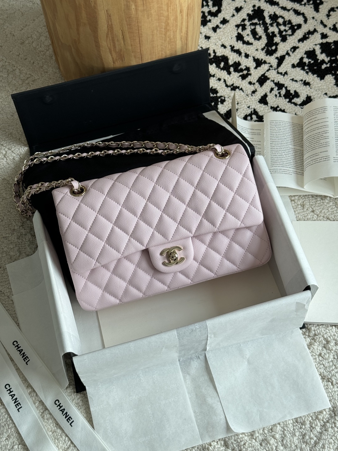 [TOP] CHANEL Classic Flap Bag Caviar 25.5cm - Pink & GHW - 711 Luxury