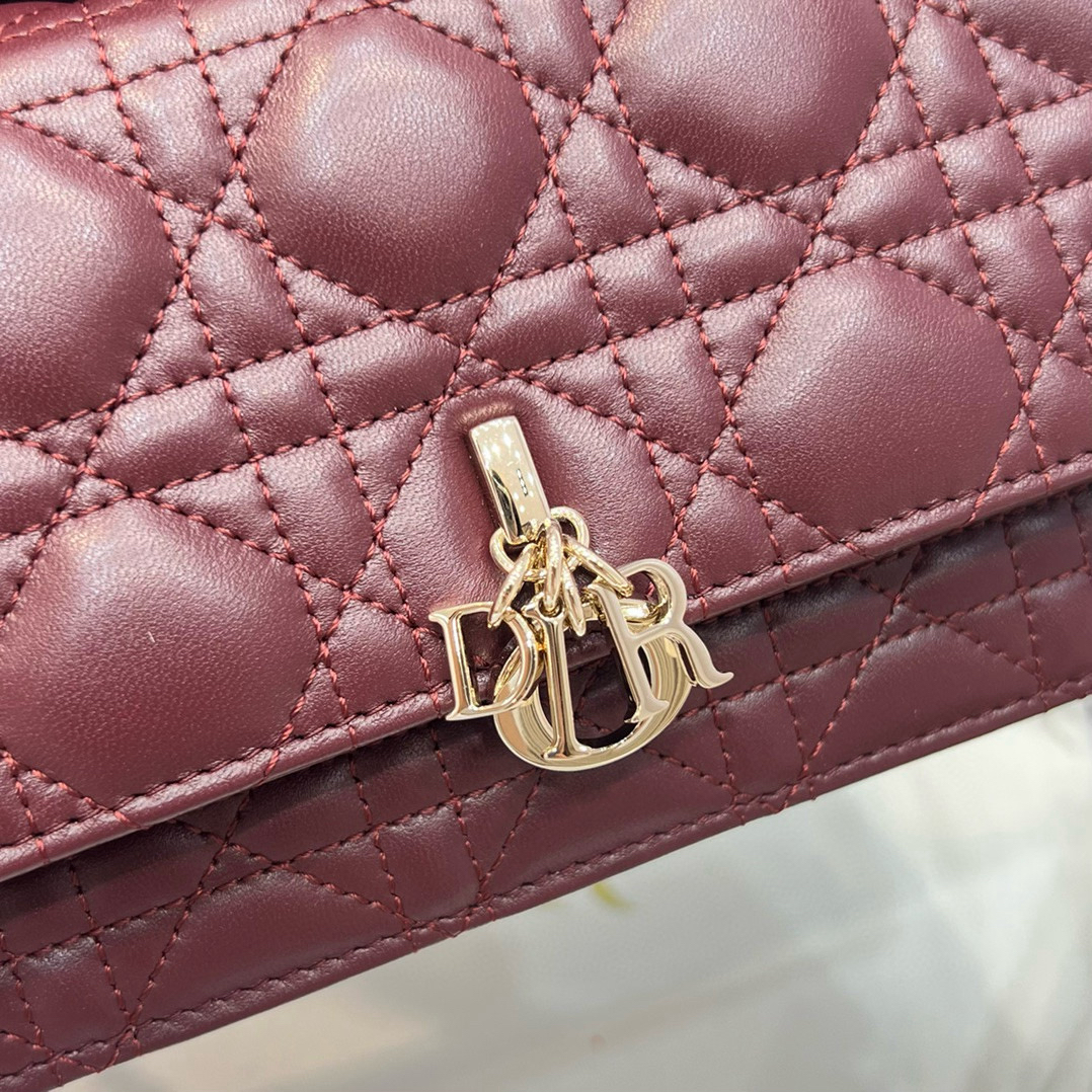[TOP] Christian Dior My Dior Mini Bag Cannage Lambskin 21*11*4.5cm - Cherry Red