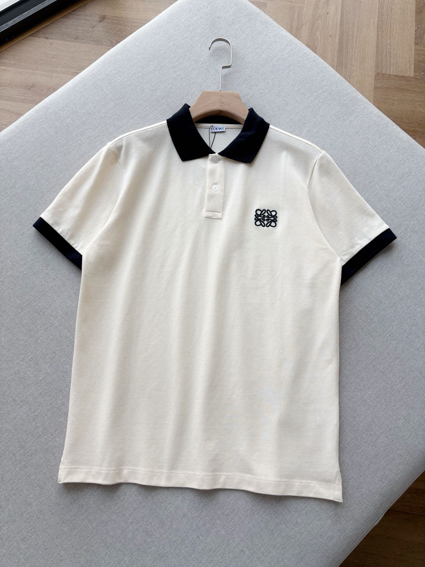 Loewe Contrast Color Piqué Cotton Polo Shirt #387927