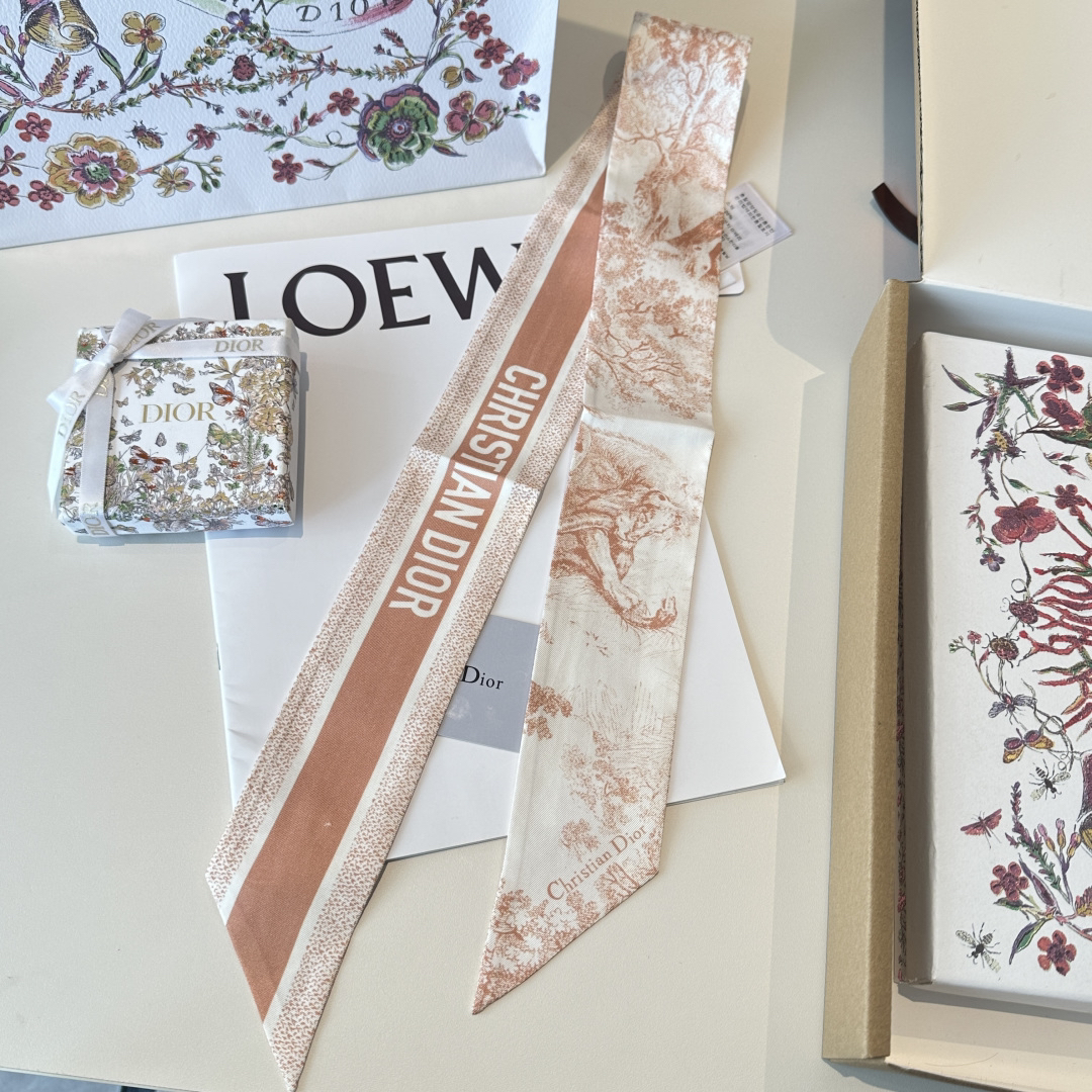[TOP] Christian Dior Twilly Scarf - Pink - 711 Luxury