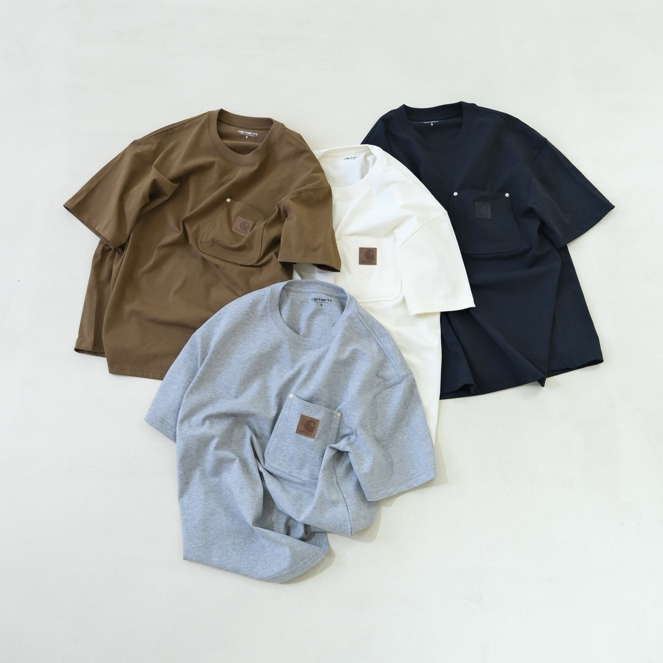 Designer Clothing Carhartt WIP Label Pocket Leather Label Short Sleeves T-Shirt#379054 | Nigo Office