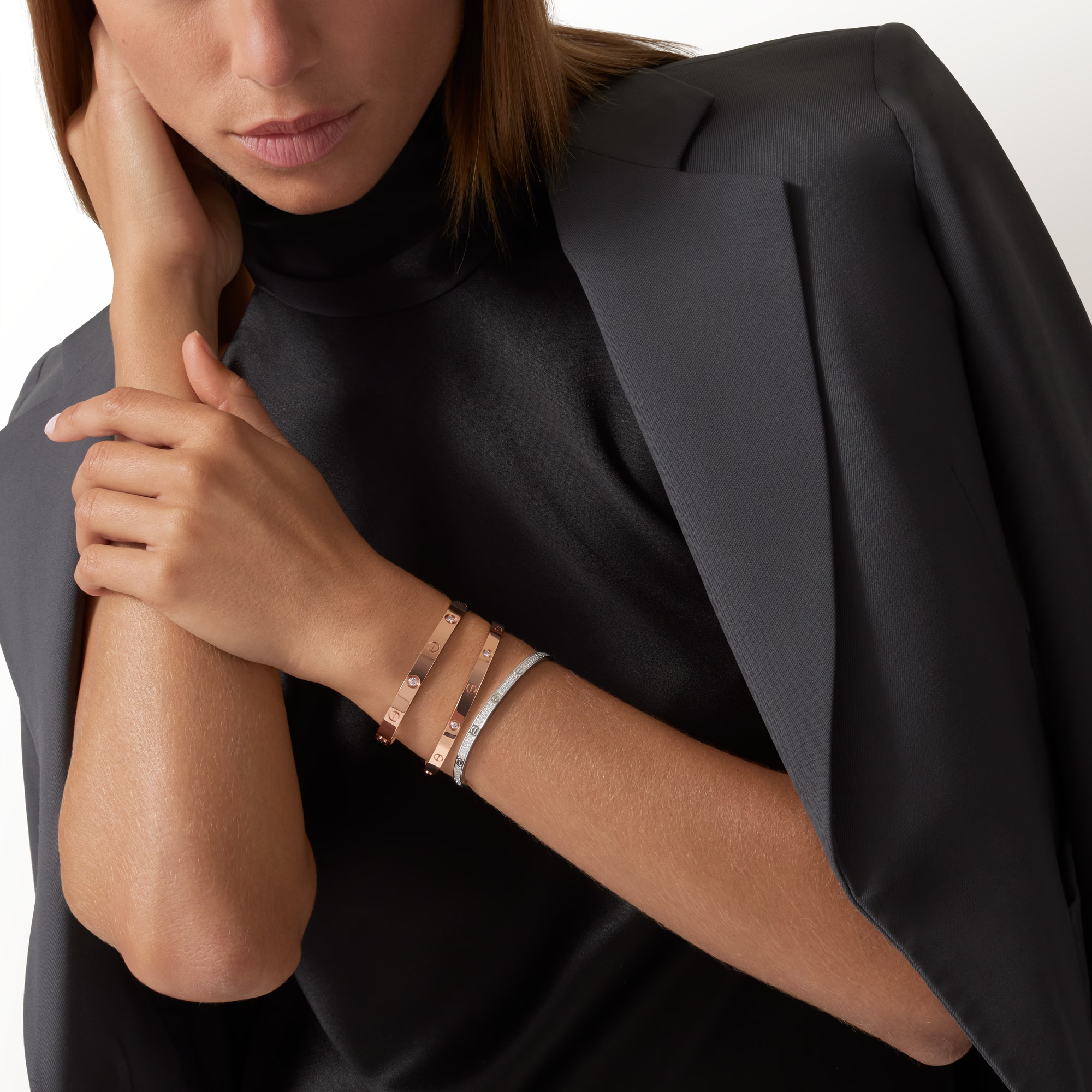 Carty Love Stardust Bracelet ,White Gold ,2 row Moissanite