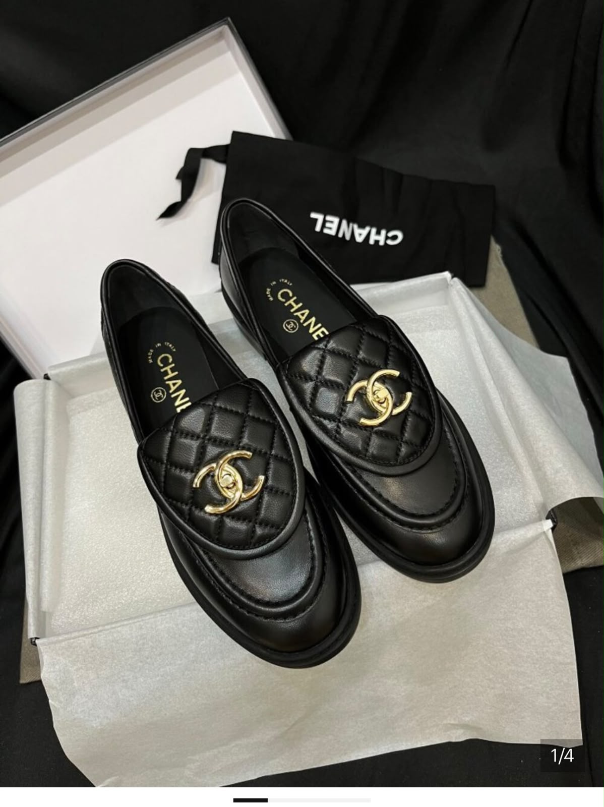[TOP] CHANEL Tab Loafers Shoes - Black - 711 Luxury