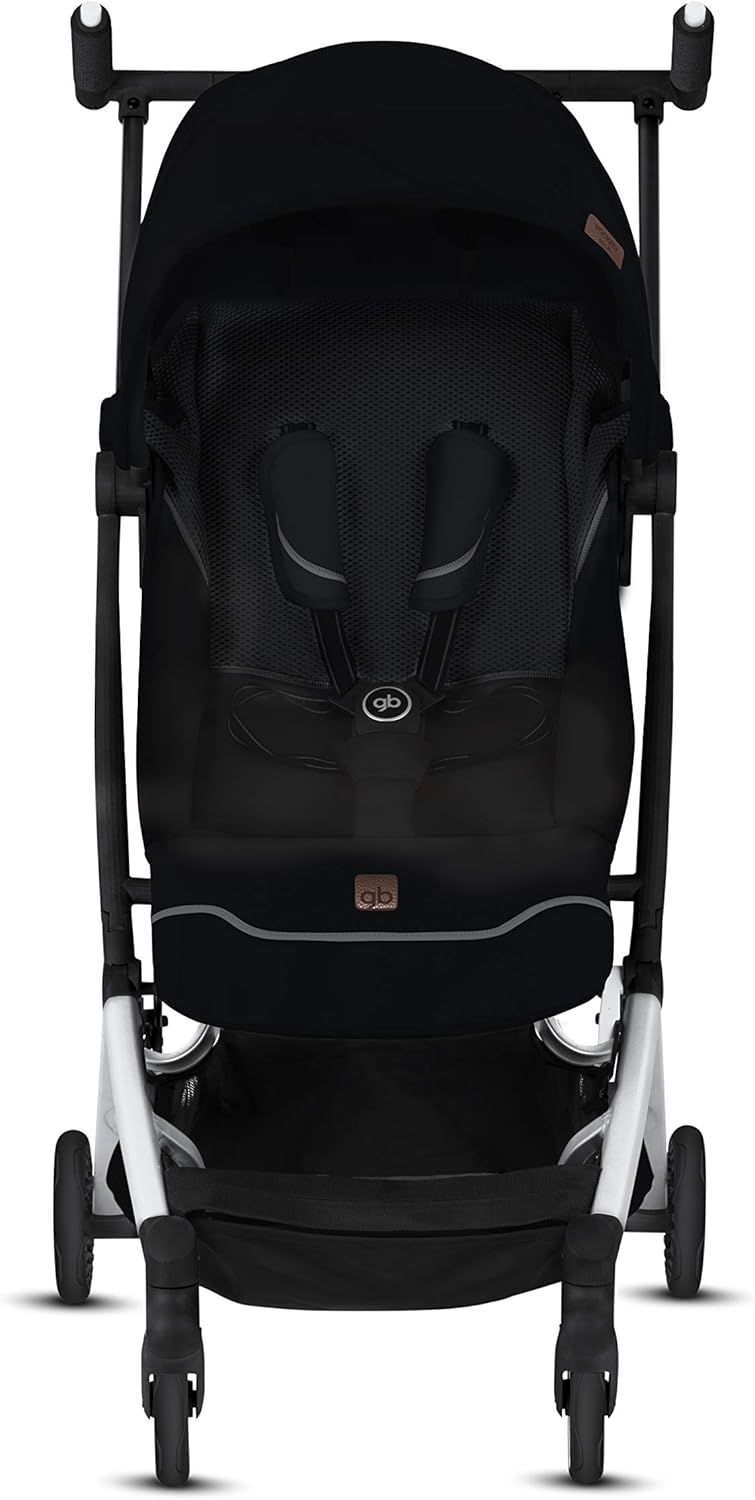 gb Pockit+ All-City Airplane Carry-on Compliant Stroller - Ultra Lightweight, 2-in-1 Travel System Ready with any Cybex Infant Car Seat, Compact Self-Standing Fold, Easy to Carry - Velvet Black