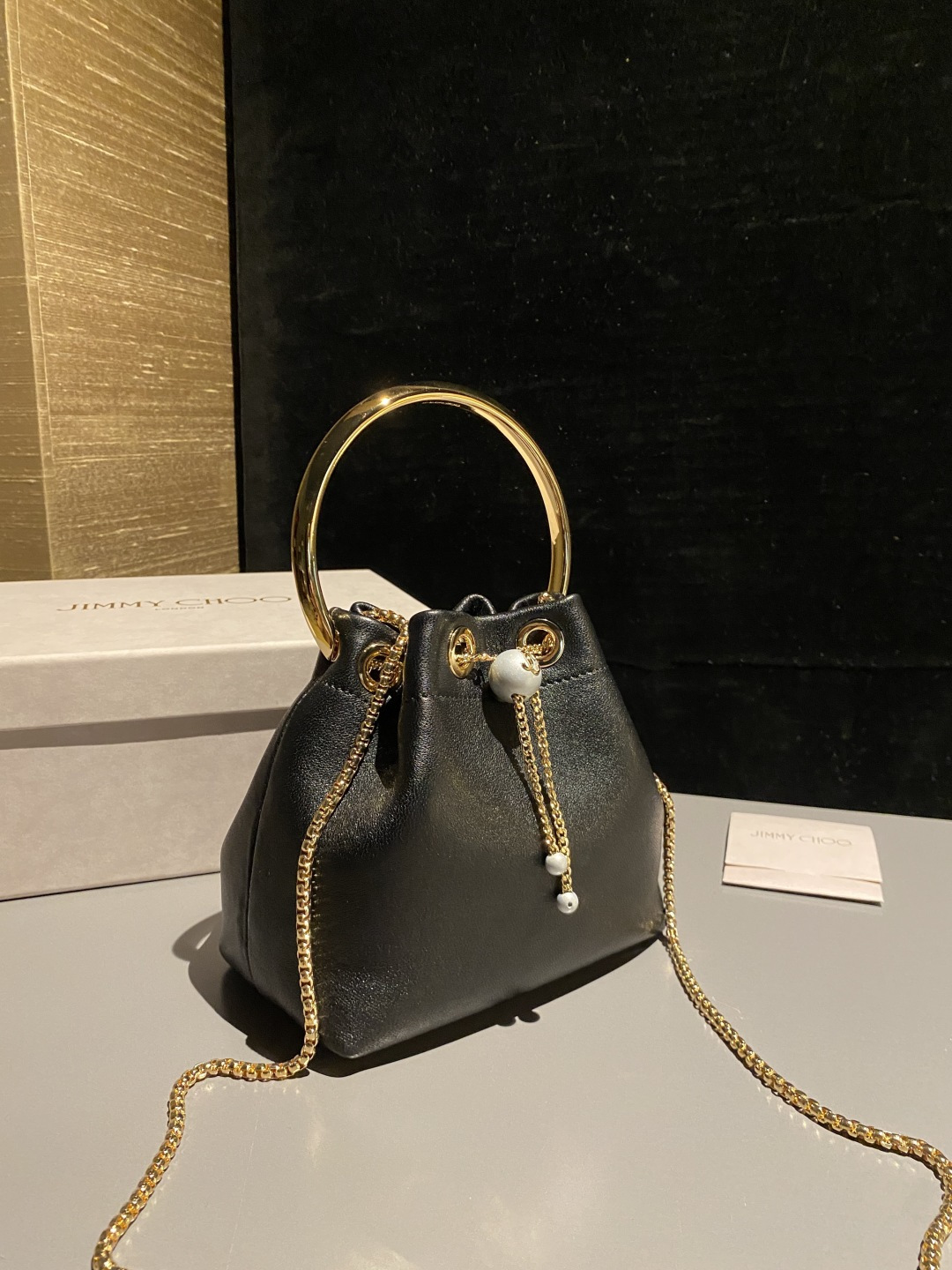 [TOP] JIMMY CHOO Bon Bon Bag 16*15*9.5CM - Black - 711 Luxury