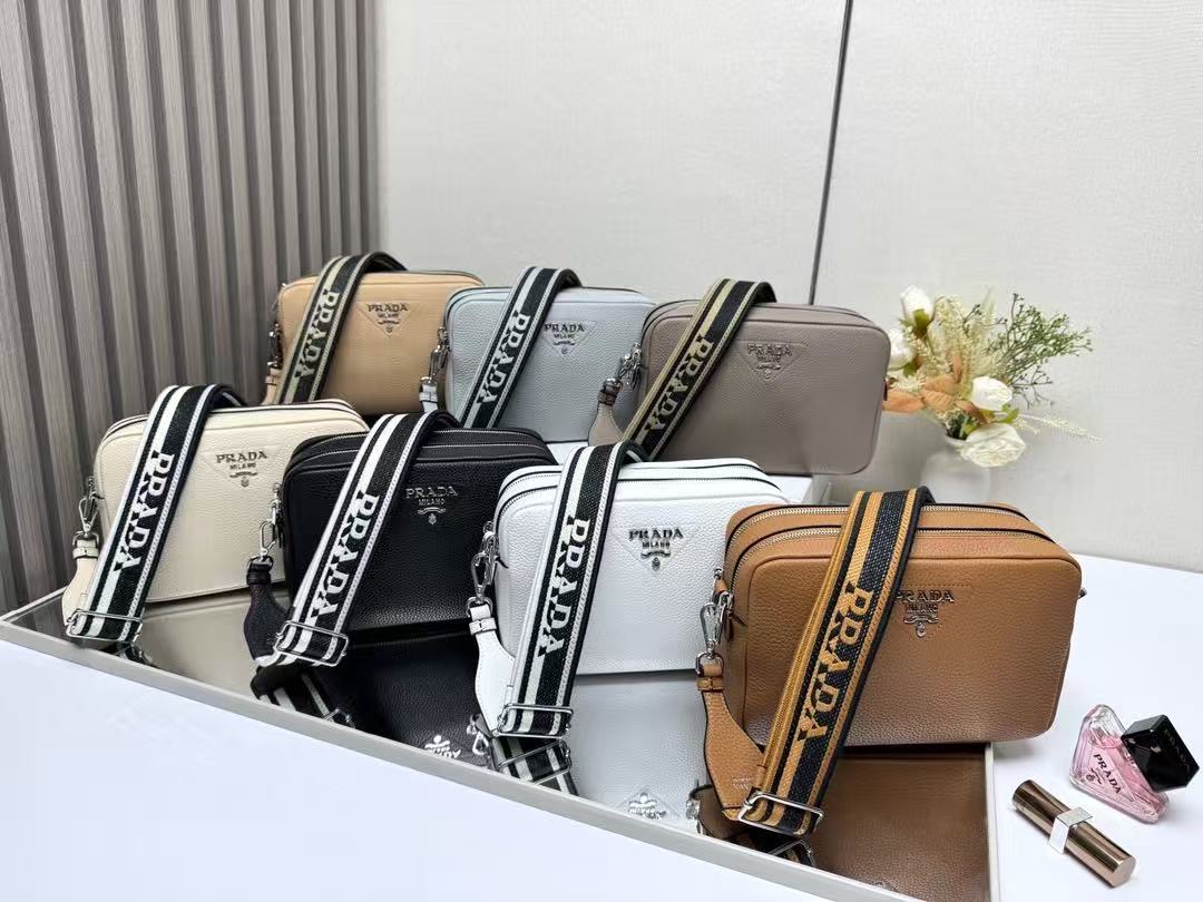 [TOP] PRADA Double Shoulder Strap Buckskin Cowhide Bags 22x14x8cm -  7 Colors - 711 Luxury