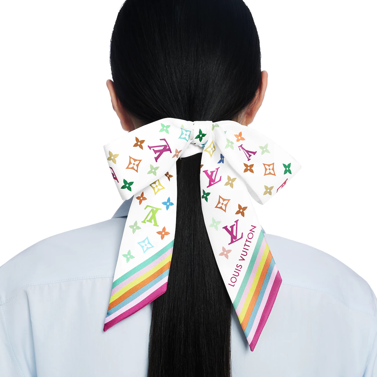 [TOP] Louis Vuitton LV Twilly Scarf 5x120cm - White - 711 Luxury