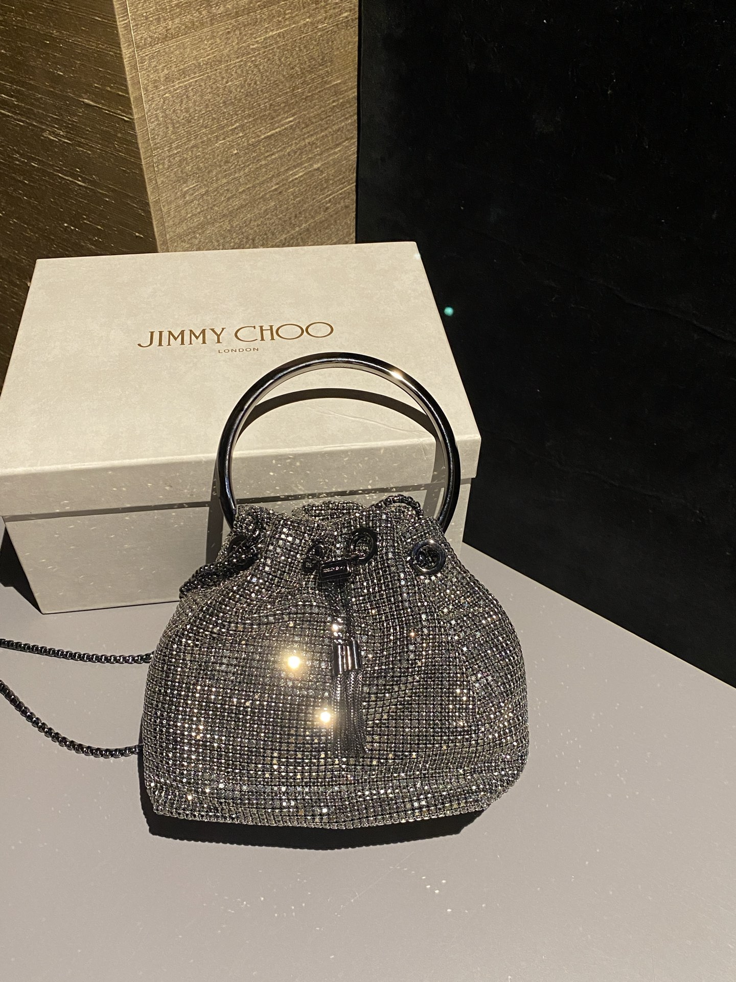 [TOP] JIMMY CHOO Bon Bon Bag 16*15*9.5CM - Sliver - 711 Luxury