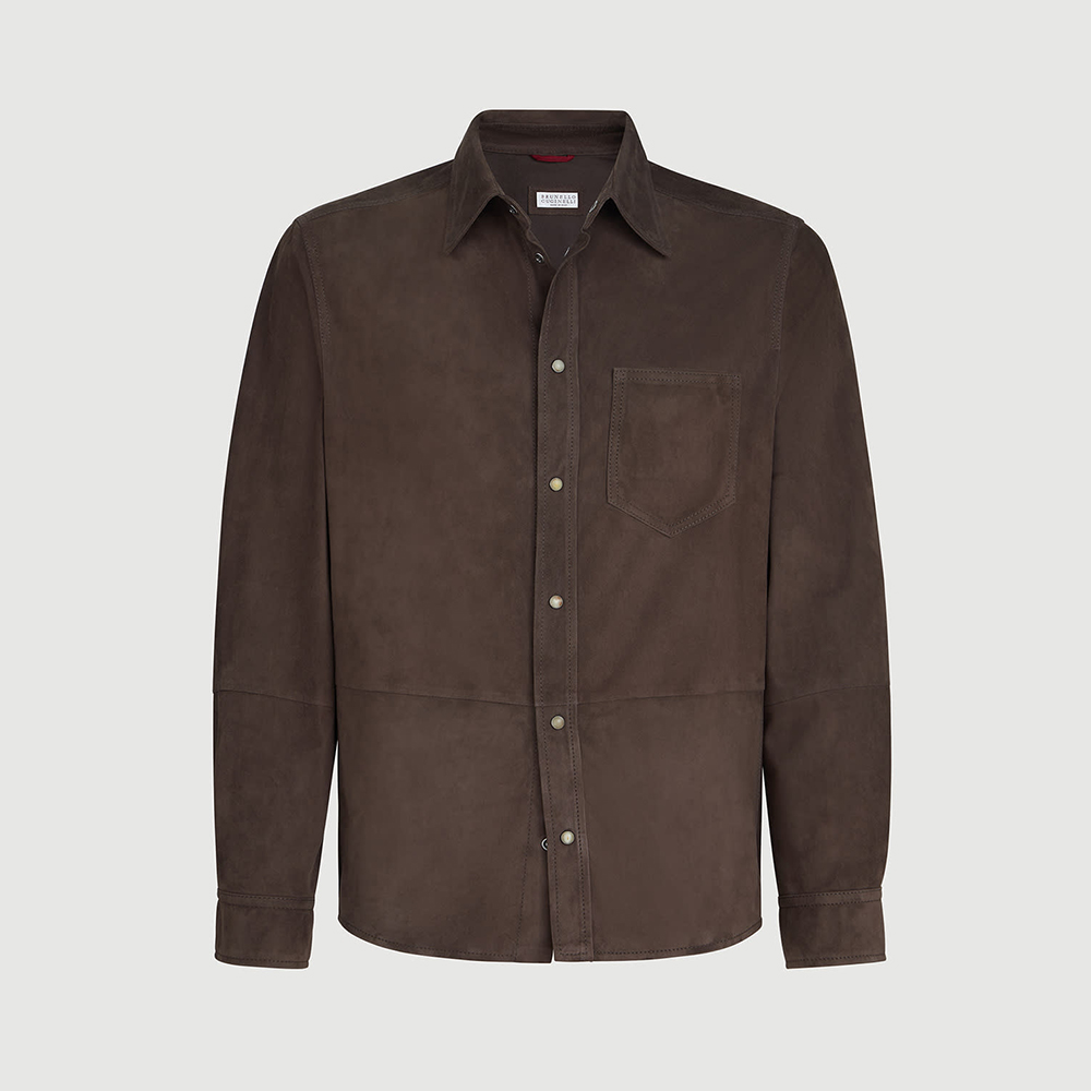 Brunello Cucinelli Clothing Brunello Cucinelli Suede Overshirt #394921 | Nigo Office