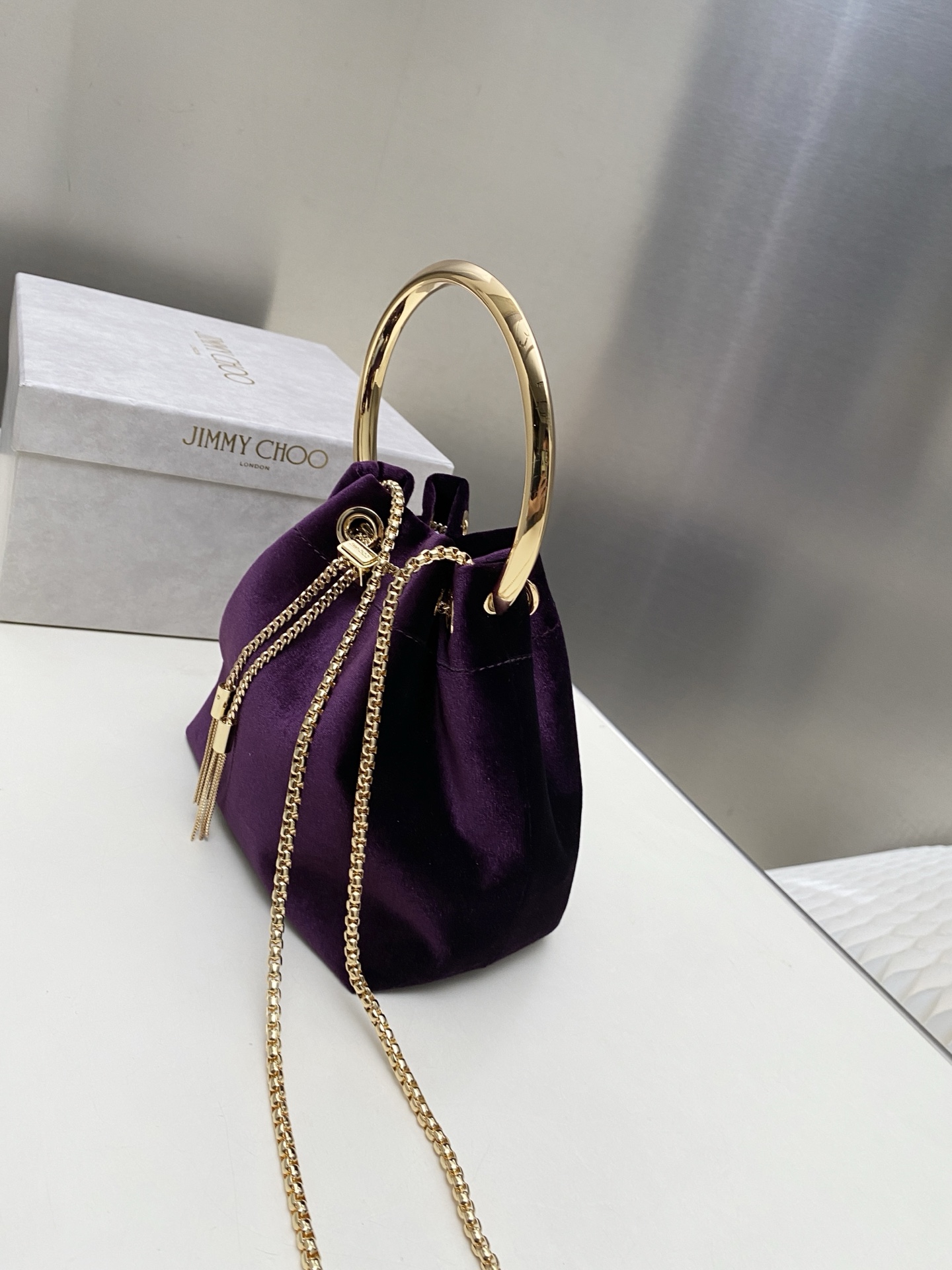[TOP] JIMMY CHOO Bon Bon Bag 16*15*9.5CM - Purple - 711 Luxury