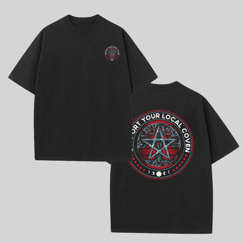 Support Your Local Coven Printed Unisex Oversized T-shirts