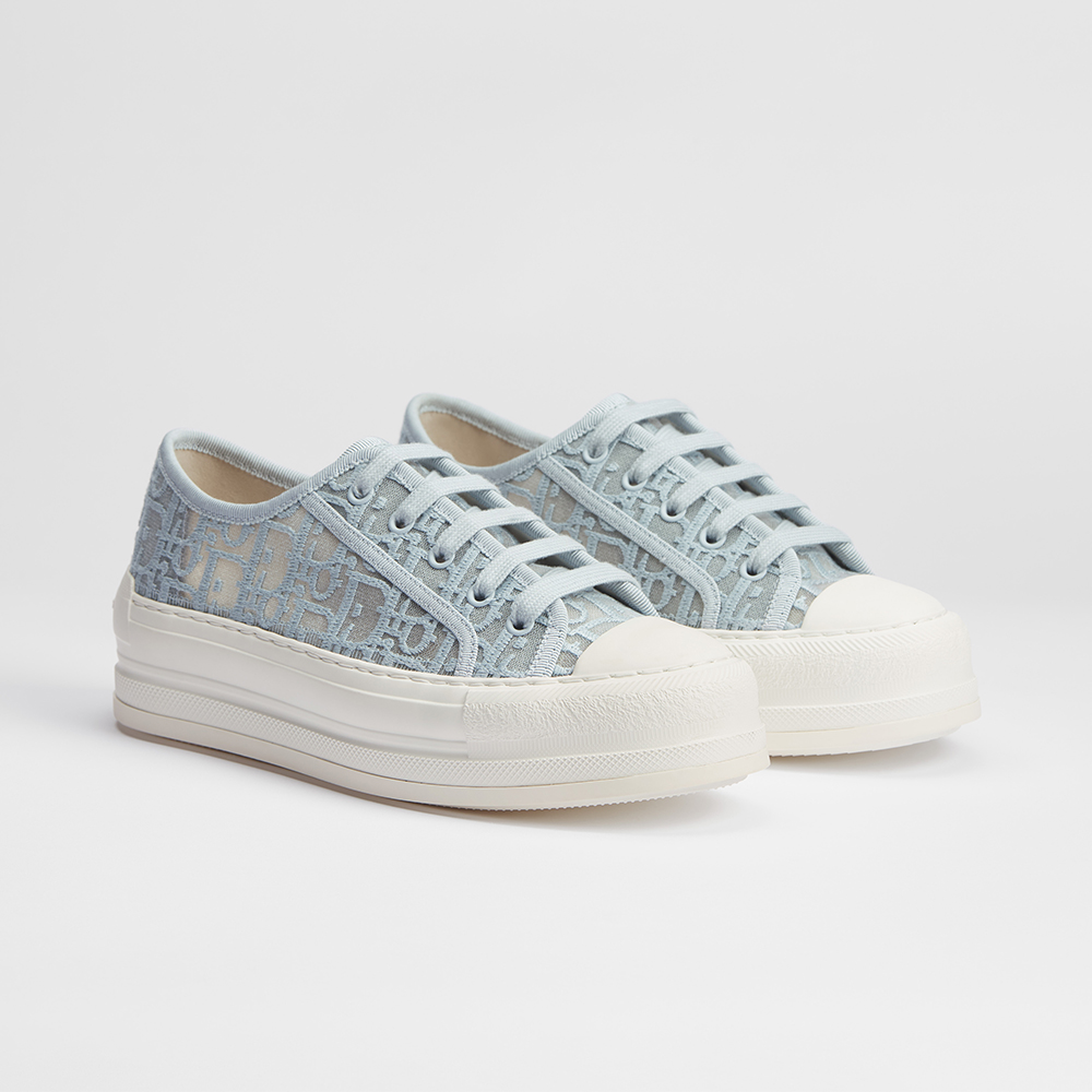 Dior blue Shoes DIOR Walk n Dior Platform Sneaker Sky Blue Dior Oblique Embroidered Mesh #386883 | Nigo Office