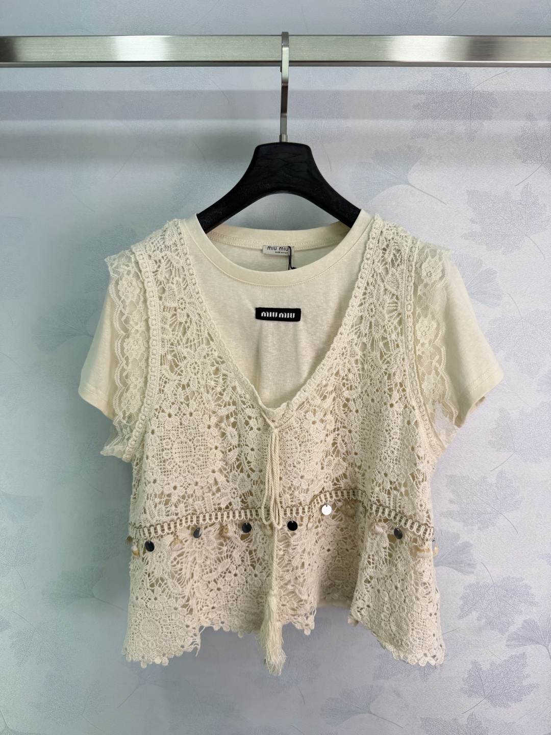 [TOP] Miu Miu T-shirt - Beige - 711 Luxury