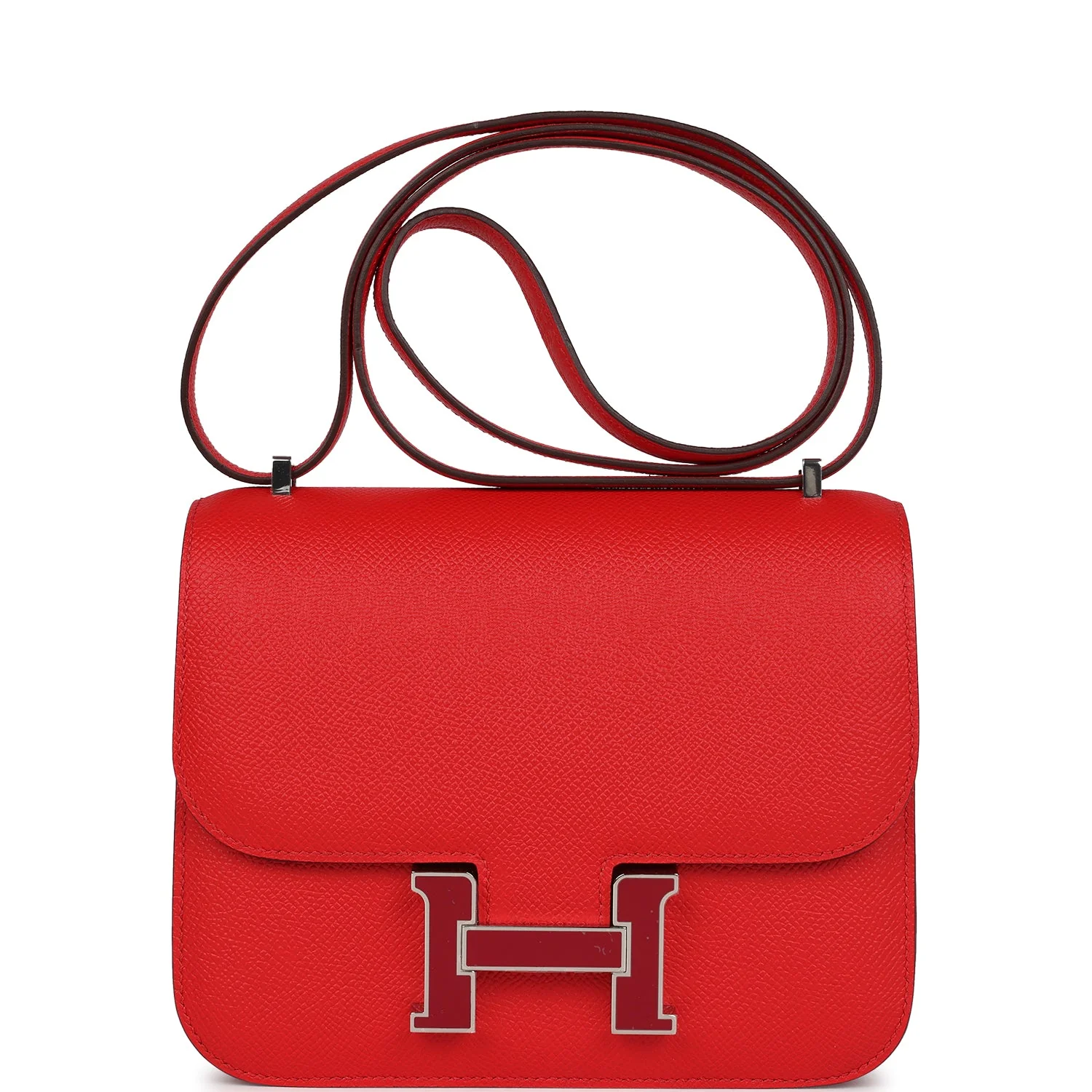 Hermes Constance Rouge De Coeur Epsom Lacquered Palladium Hardware