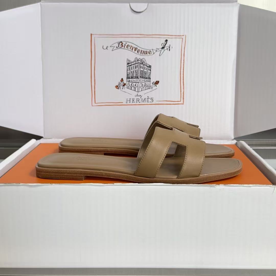 [TOP] HERMES Oran Smooth Leather Sandals - 2 Colors - 711 Luxury