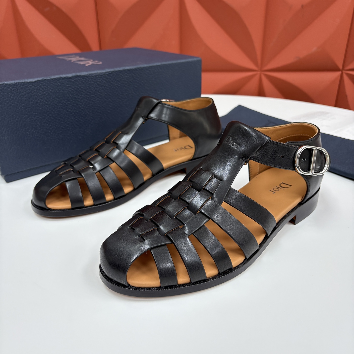 DIOR Dior Al Mare Fisherman Sandal Black Smooth Calfskin #389393