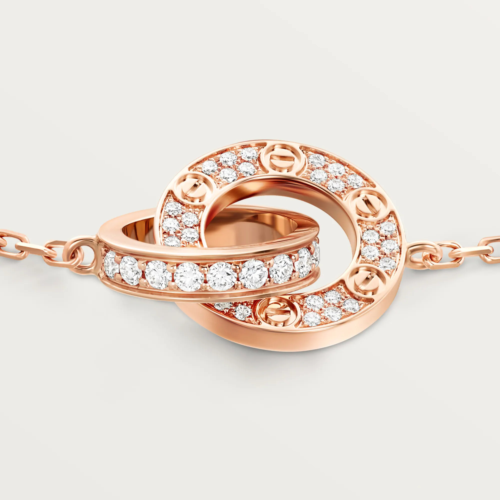Carty Love Luna Loop Bracelet, Rose Gold, Paved