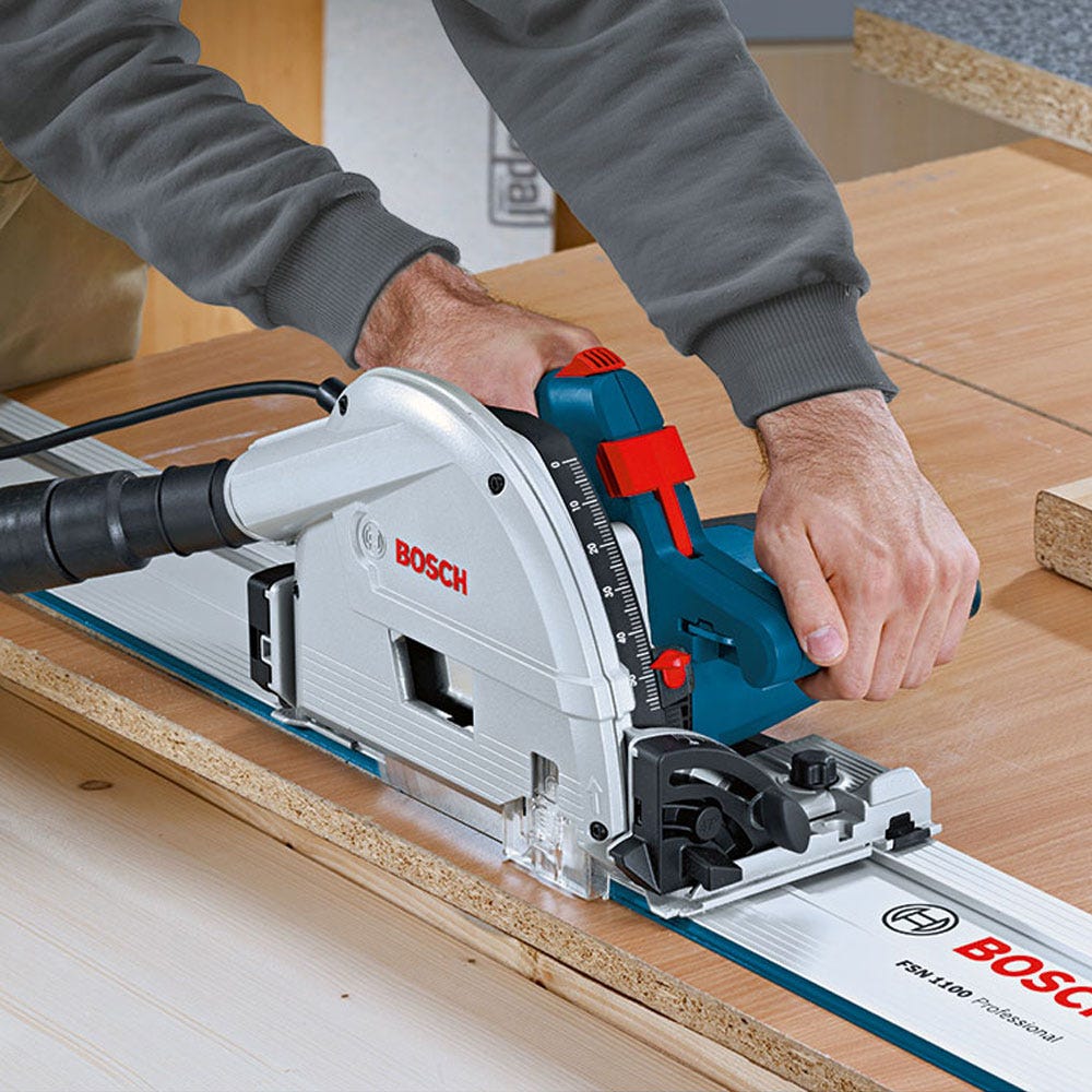 BOSCH 1100mm Aluminium Guide Rail w.Splinter Guard FSN1100