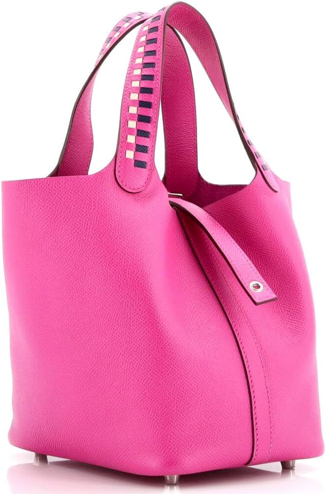Hermès, Pre-Loved Picotin Lock Bag Tressage Epsom PM, Tressage - Magnolia/Bleu Saphir/Craie