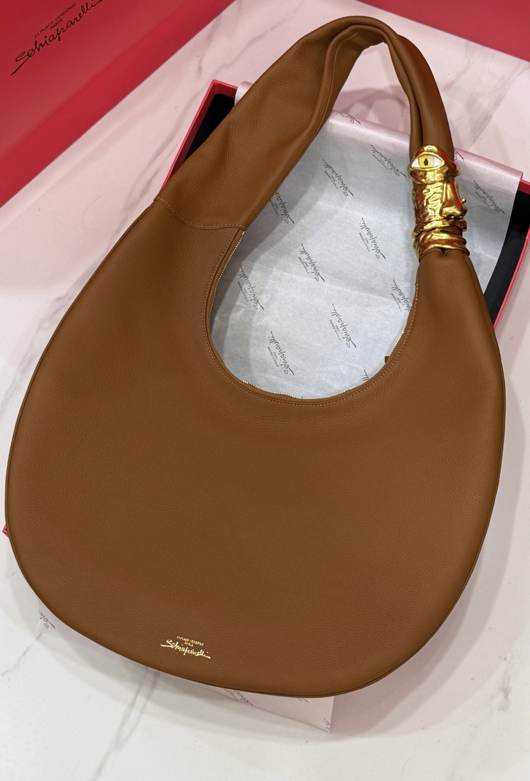 [TOP] Schiaparelli Soufflé Bag 43x60x8cm - Brown - 711 Luxury