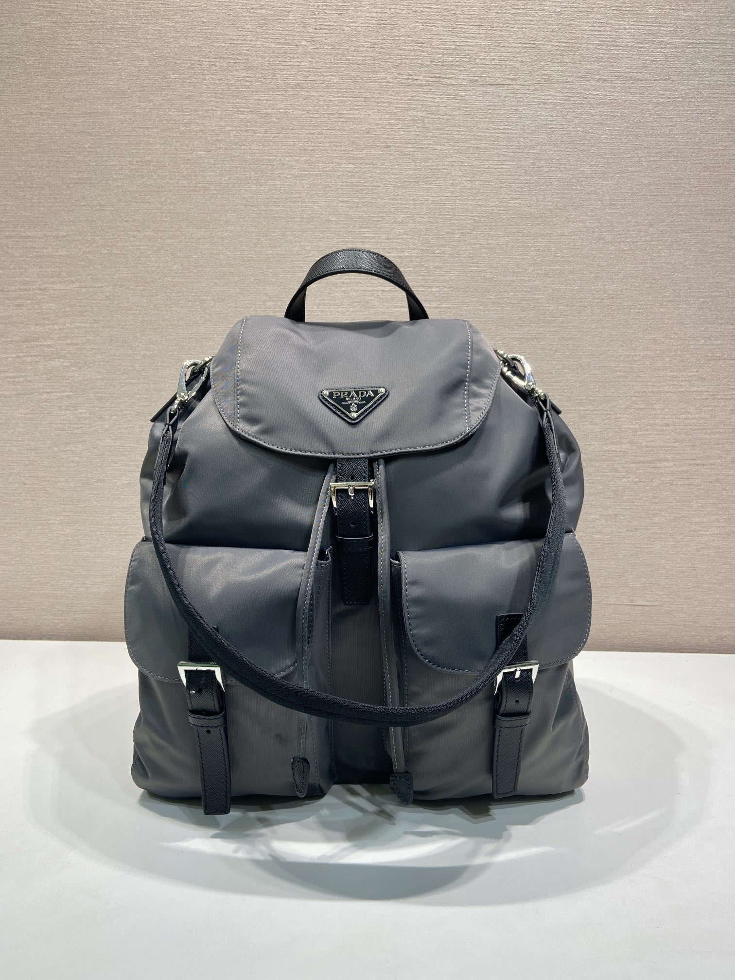 [TOP] PRADA Re-Nylon Backpack 34x39x15cm - Dark Gray - 711 Luxury