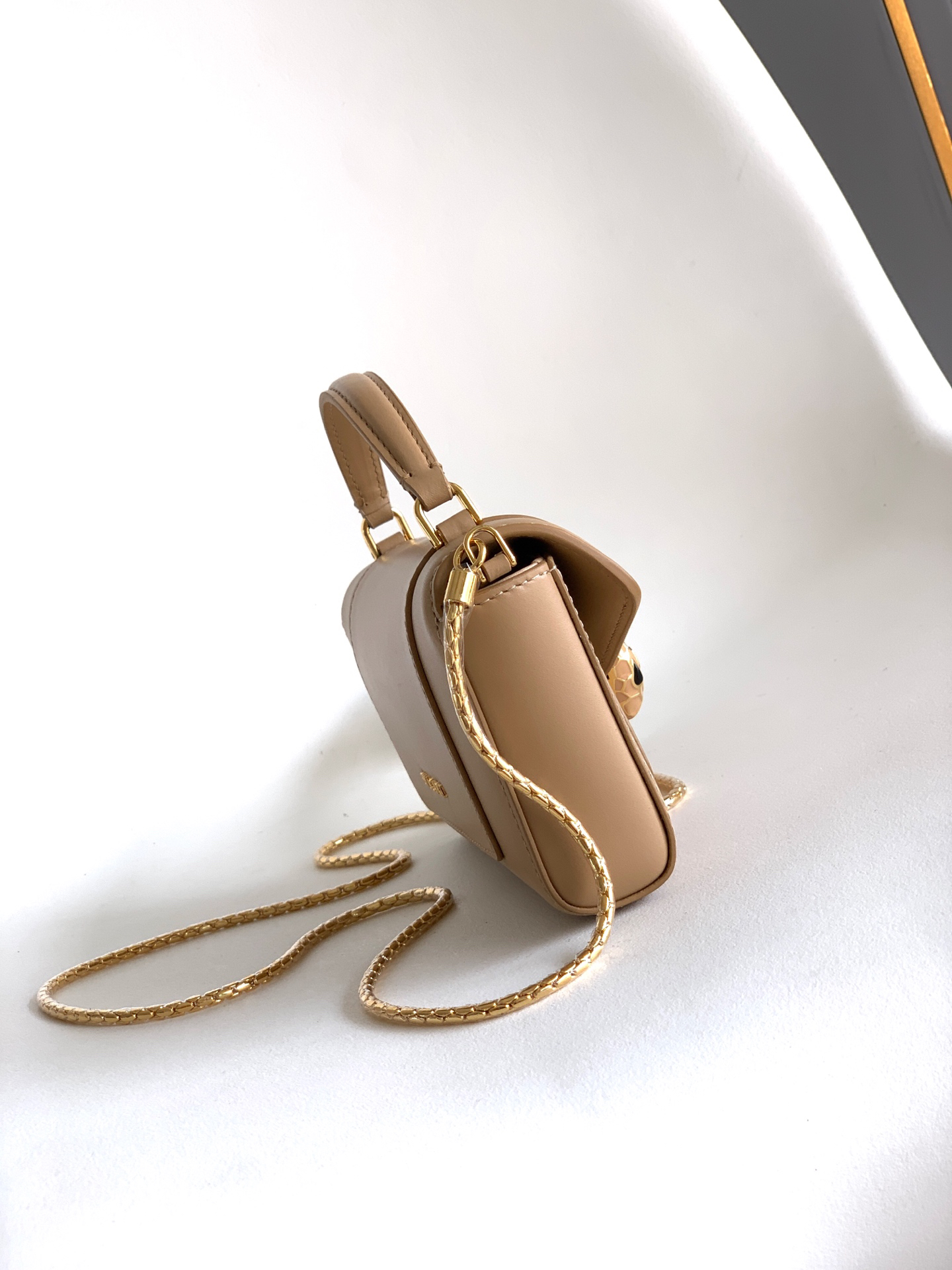 [TOP] BVLGARI Sernti Forever Bag Calfskin 19x10x3.5cm - Khaki - 711 Luxury