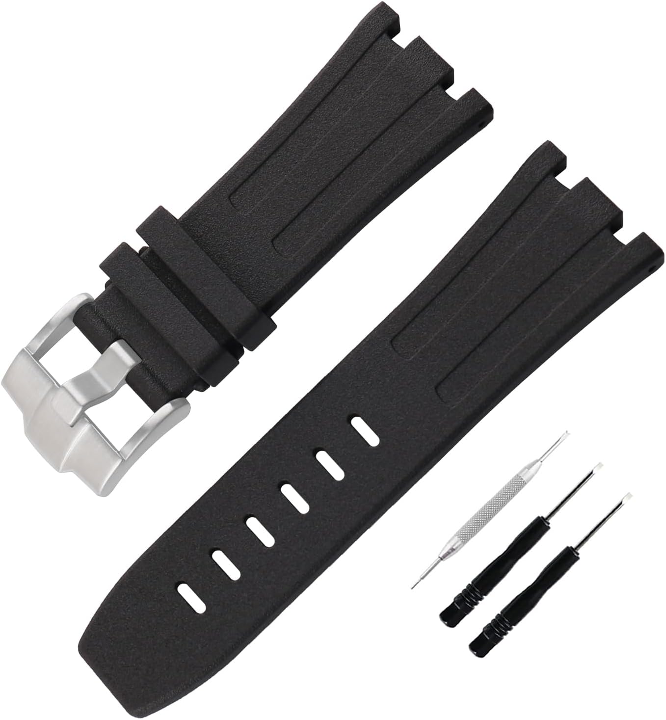 JETHENG Men's Rubber Strap Compatible for 28mm Audemars Piguet Royal Oak Offshore AP 15703 15710 15400 26470 26400 Ladies outdoor work waterproof silicone watch band wrist strap buckle
