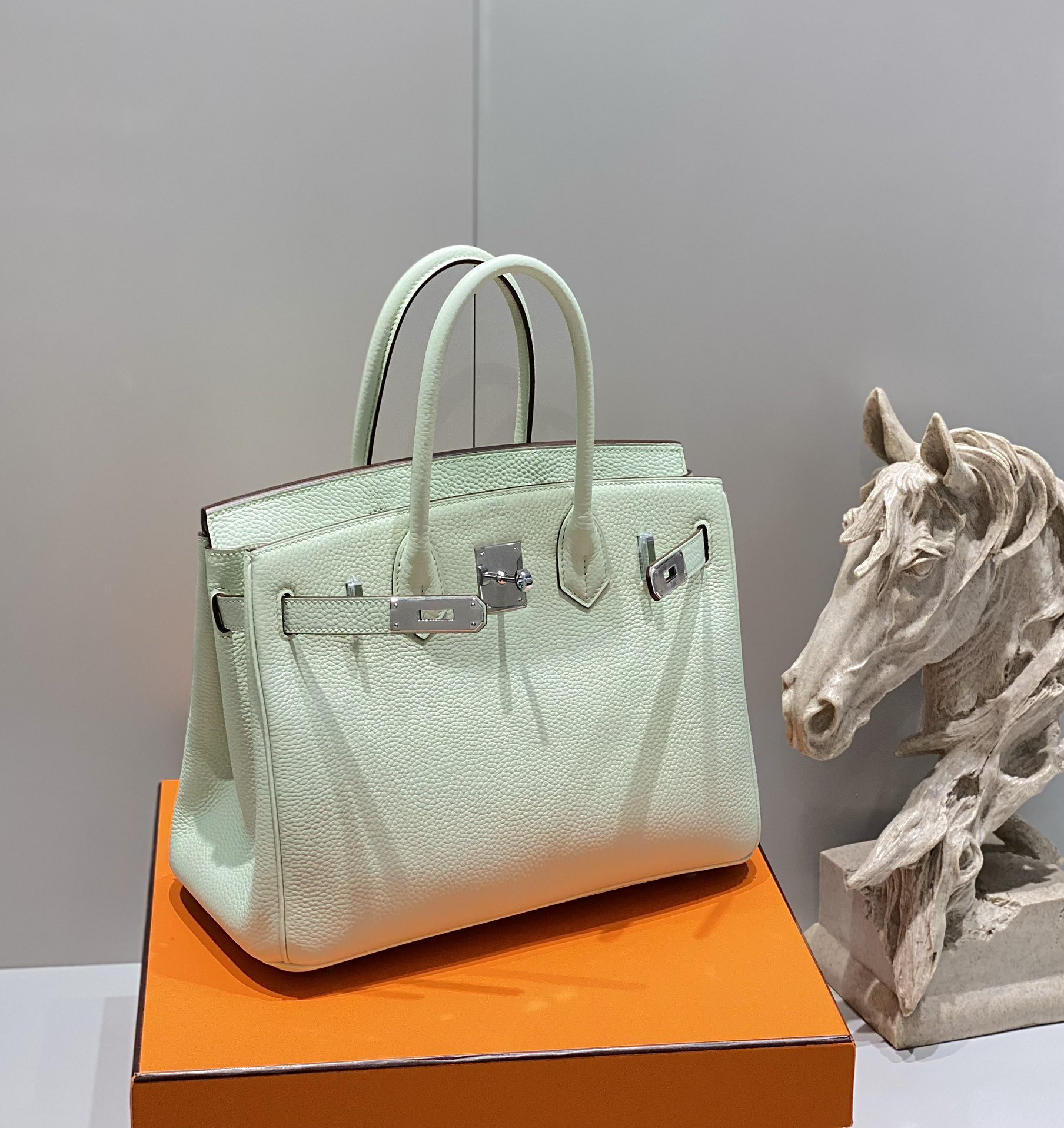 [TOP] HERMES Birkin Togo Leather 30cm - Vert Fizz & SHW