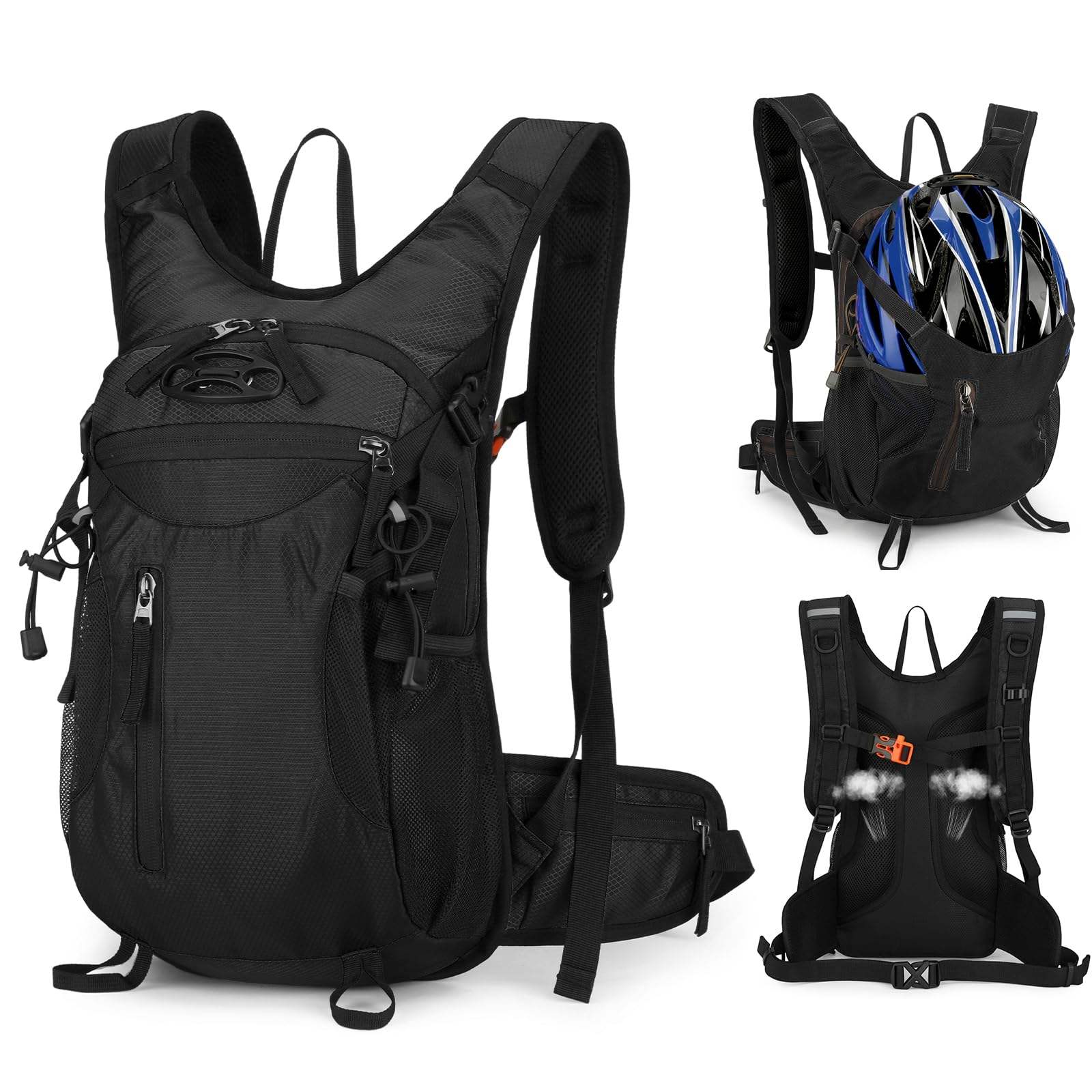 Men’s Outdoor Cycling Backpack with Hydration System – Lightweight Bike Backpack with Helmet Holder