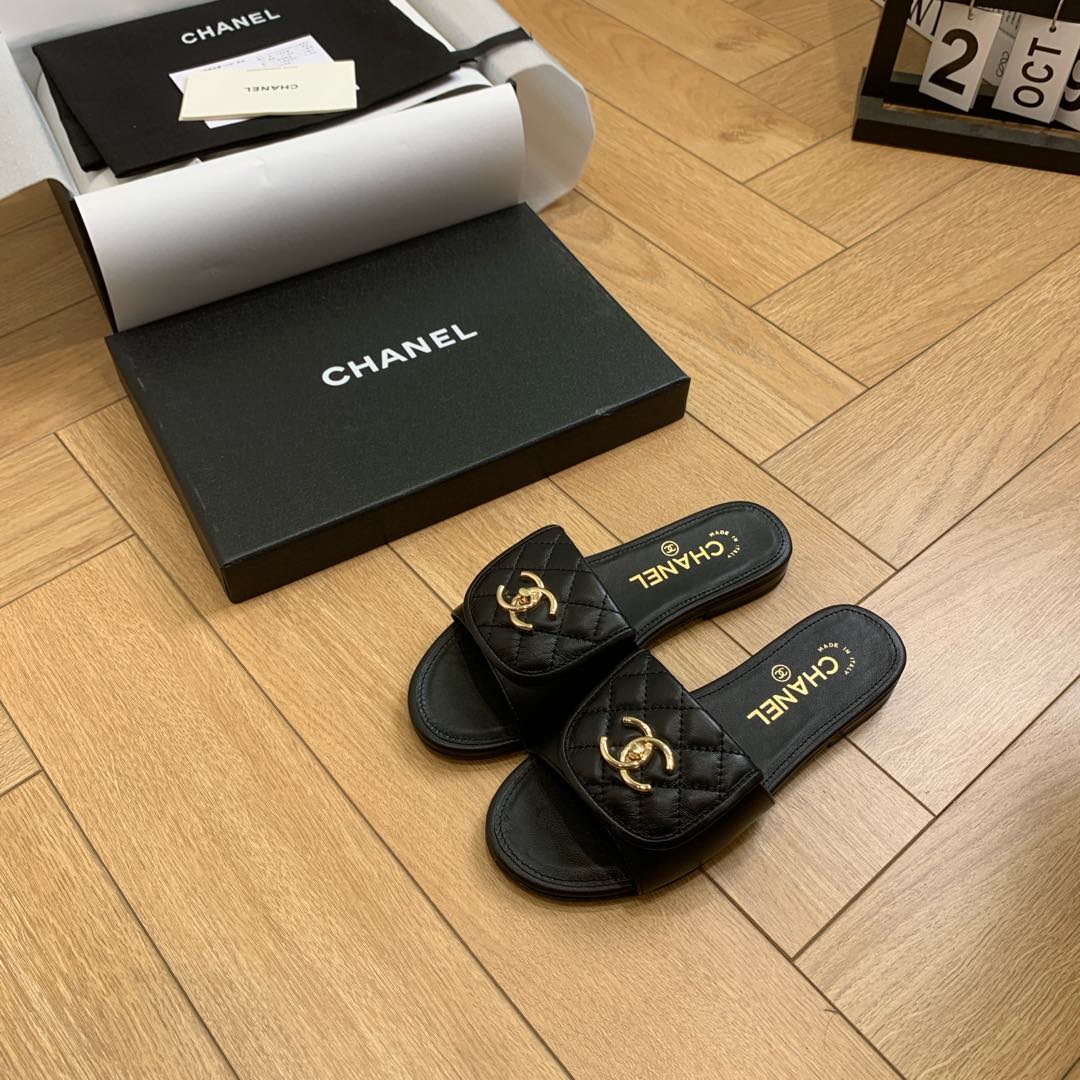 [TOP] CHANEL Slippers - Black - 711 Luxury