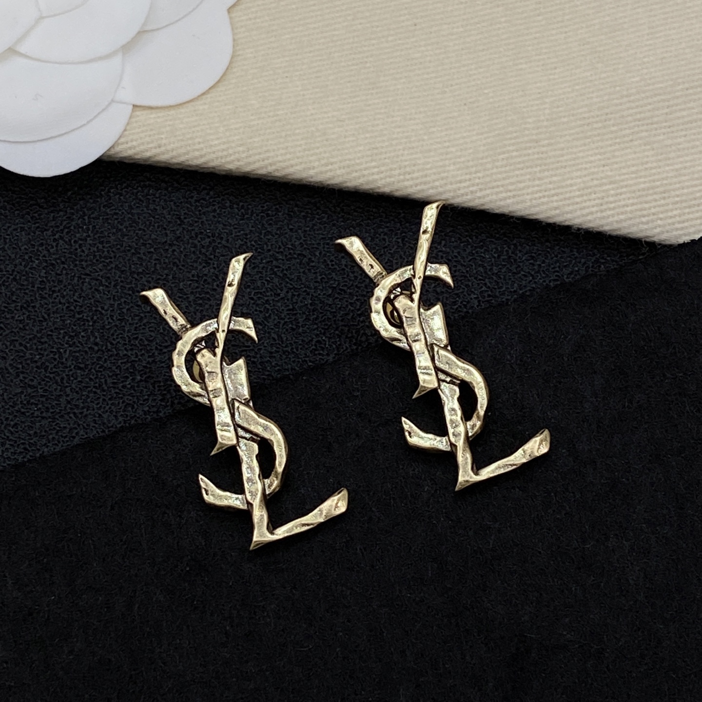 [TOP] Yves Saint Laurent YSL Earrings - Gold - 711 Luxury