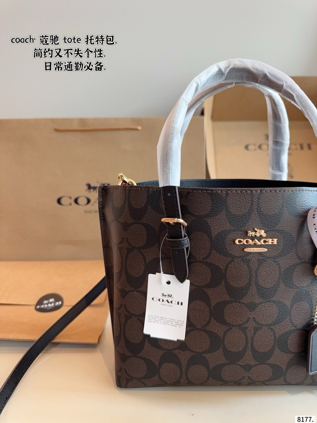 Coach Mollie Tote Bag Canvas with Leather Trim (Replica)