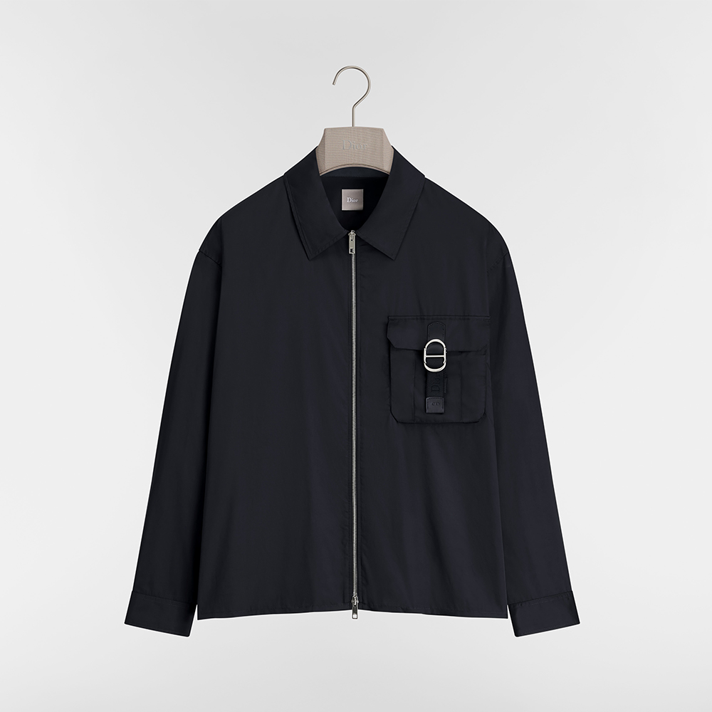 DIOR Zipped Overshirt with CD Buckle Black Silk Blend #389483