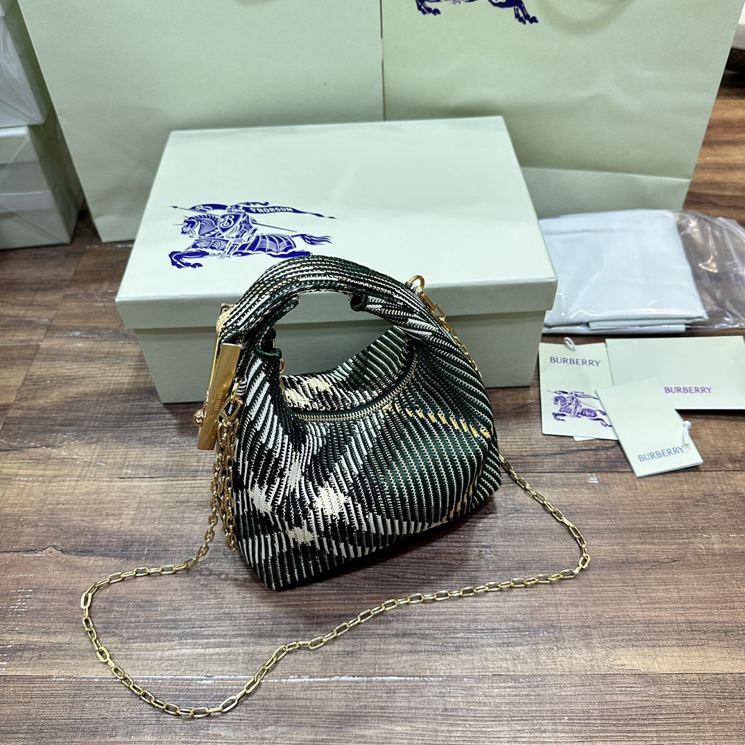 [TOP] BURBERRY Plaid Bag 16×10× 26cm - Green - 711 Luxury
