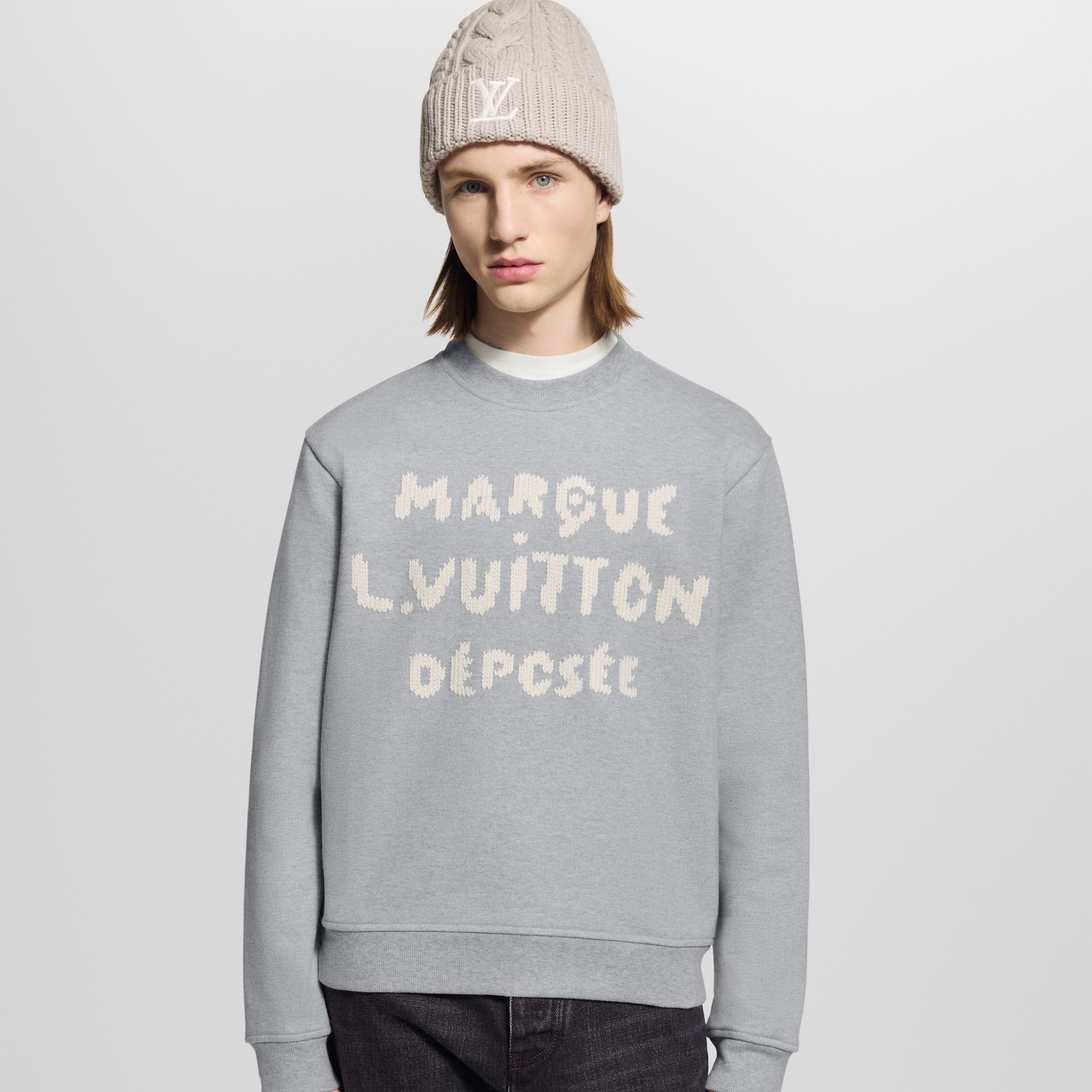 Louis Vuitton Clothing LOUIS VUITTON Embroidered Signature Sweatshirt #394436 View 2 | Nigo Office