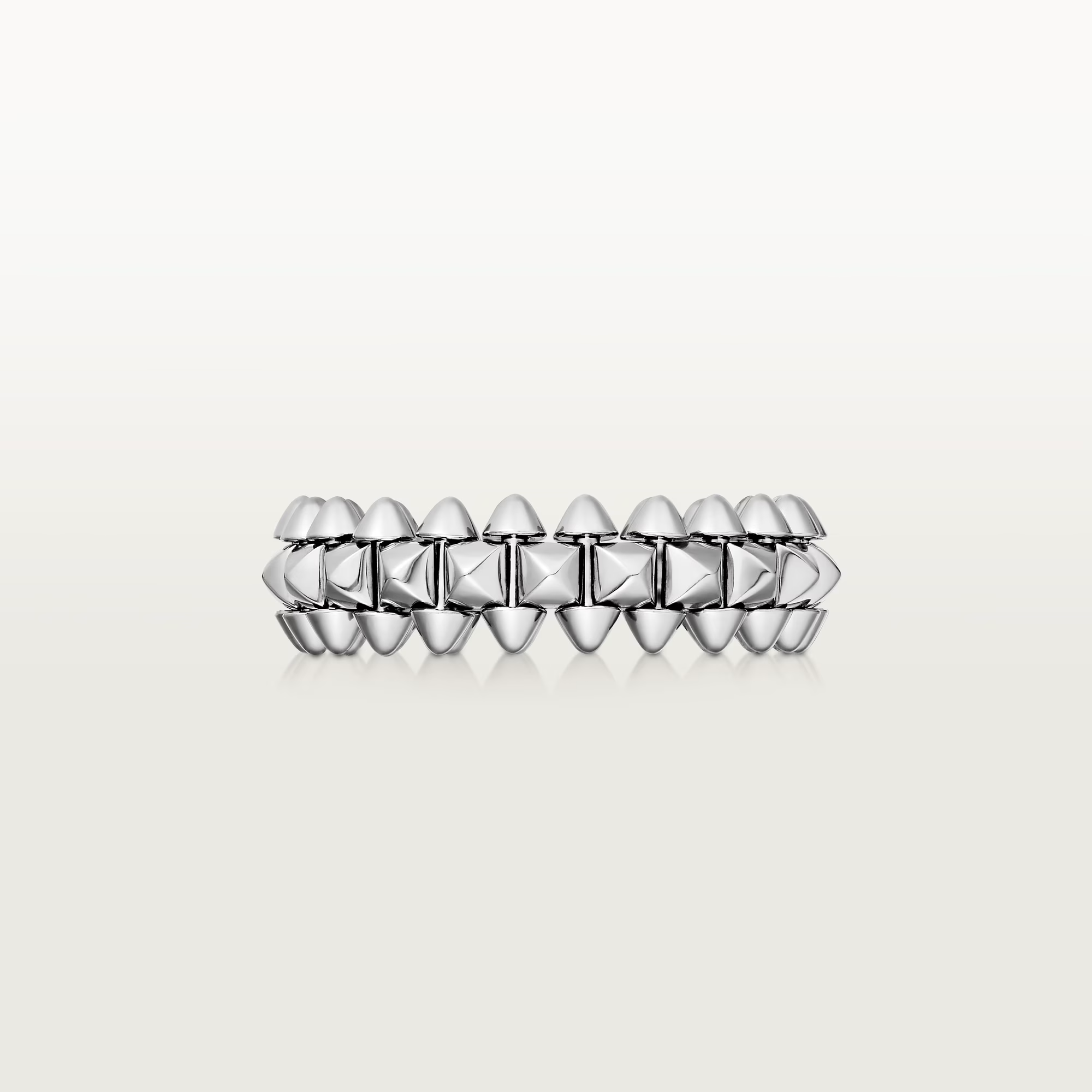 Carty Bullet Ring, White Gold, Single Row