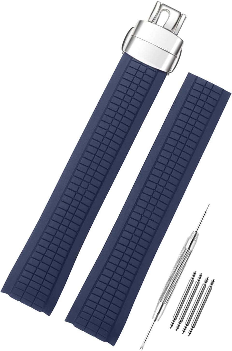 SANDEIN Watch Band Compatible with Patek Philippe Aquanaut PP 5164 5165 5167R 5168 5968 5267, Soft Silicone Rubber Replacement Wrist Strap for Patek Philippe Aquanaut Watch Straps