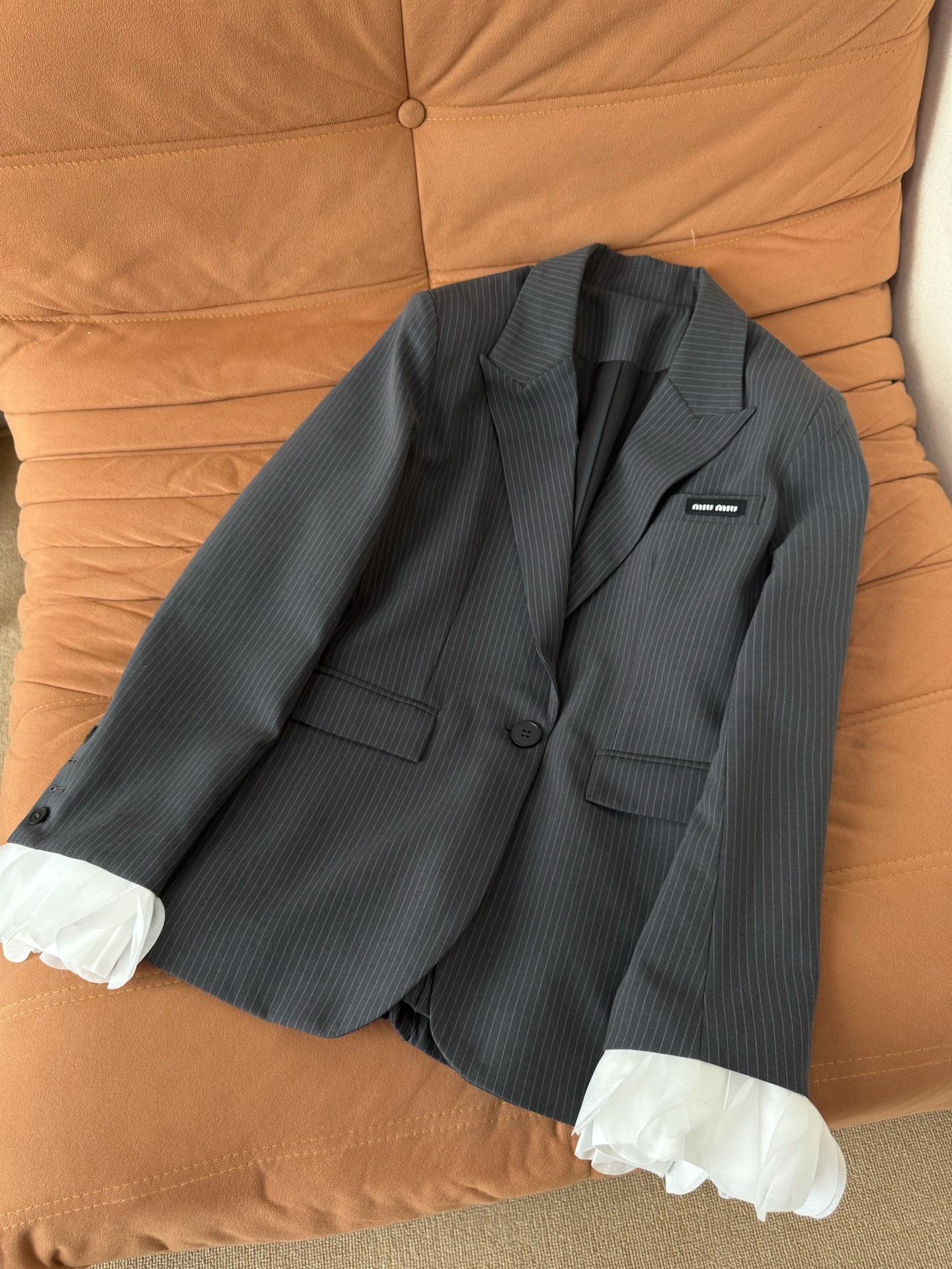 [TOP] Miu Miu Suit Jacket - Gray - 711 Luxury