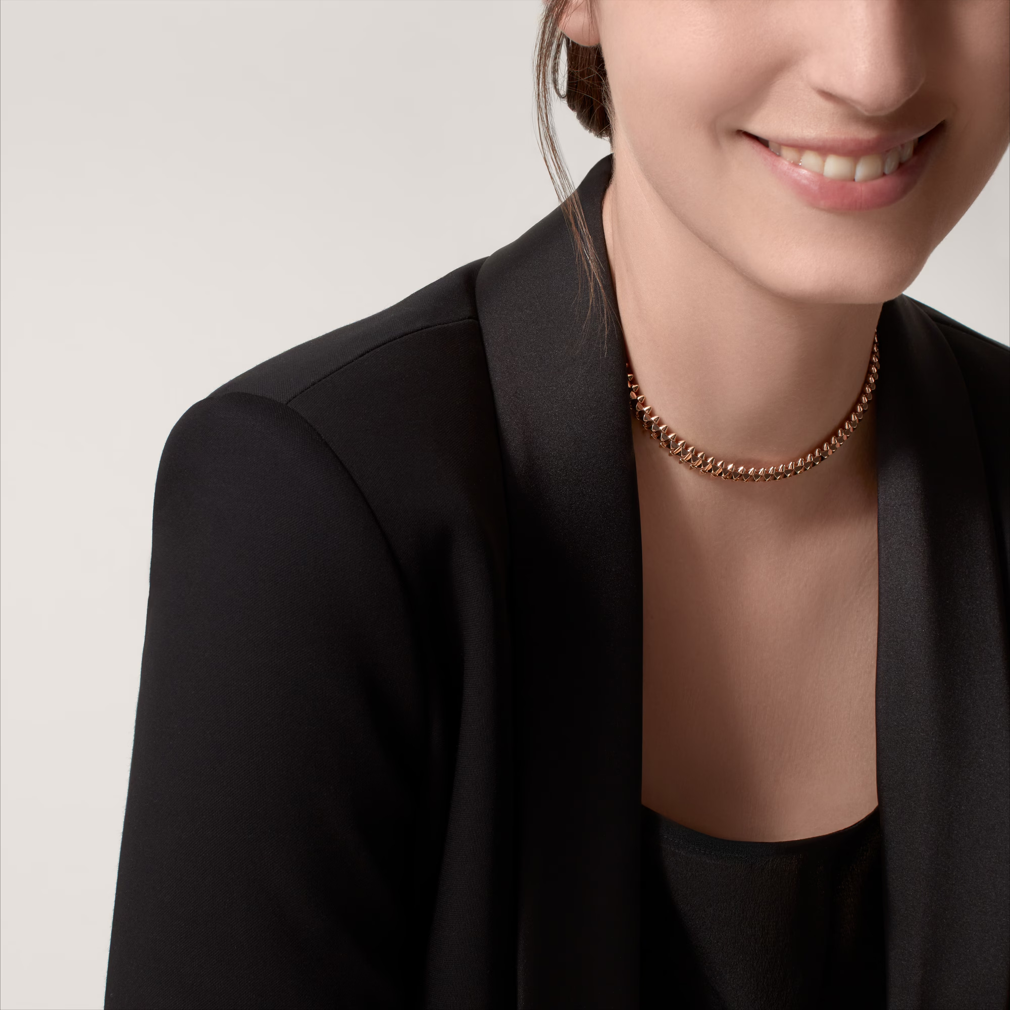 Carty Bullet Necklace, Rose Gold, No Gemstones