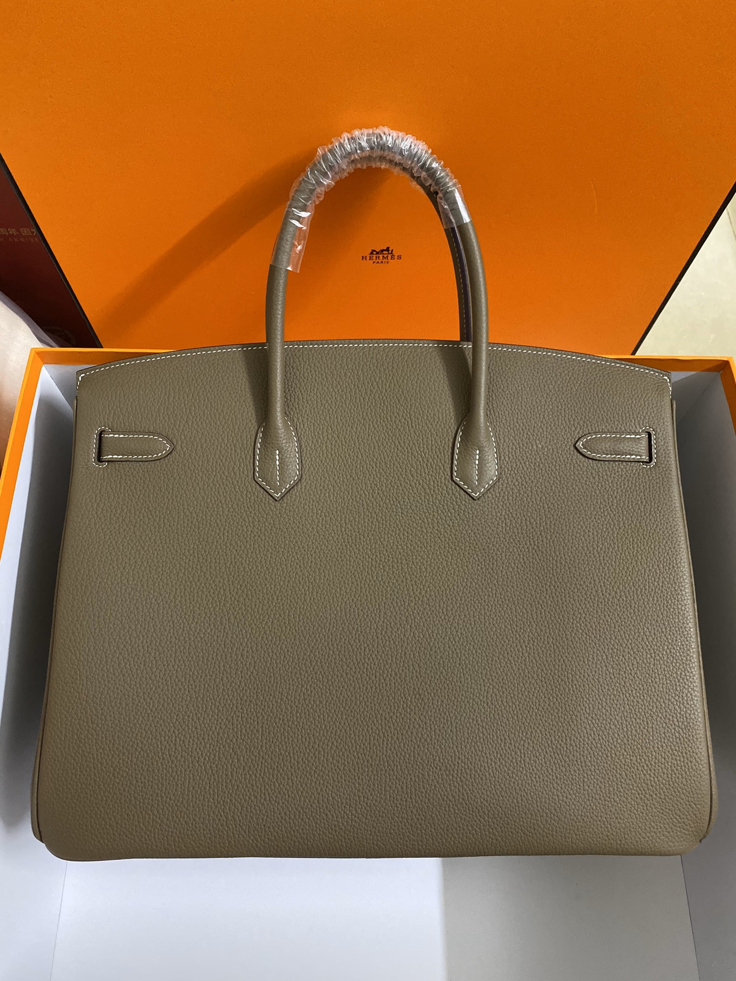 [TOP] HERMES Birkin Togo Leather 40cm - Etoupe & GHW