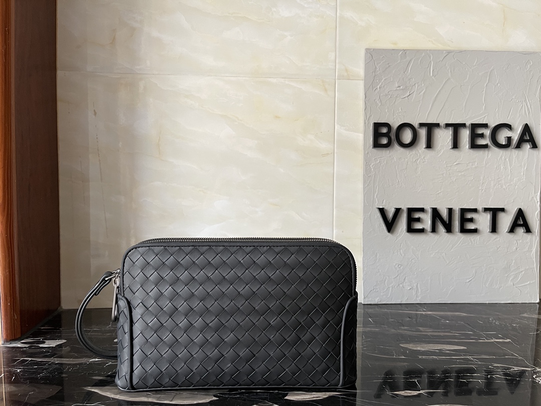 [TOP] Bottega Veneta BV Men's Cowhide Handbag 25x14x6cm - Black - 711 Luxury
