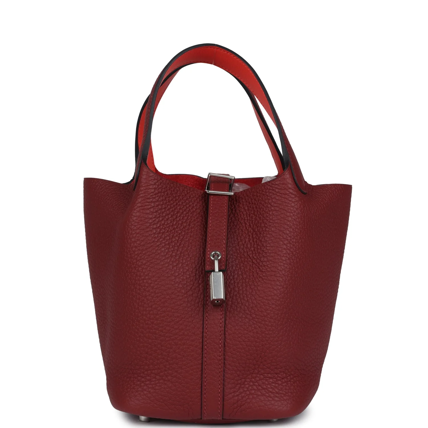 Hermes Picotin Lock  Eclat Rouge H Clemence Palladium Hardware