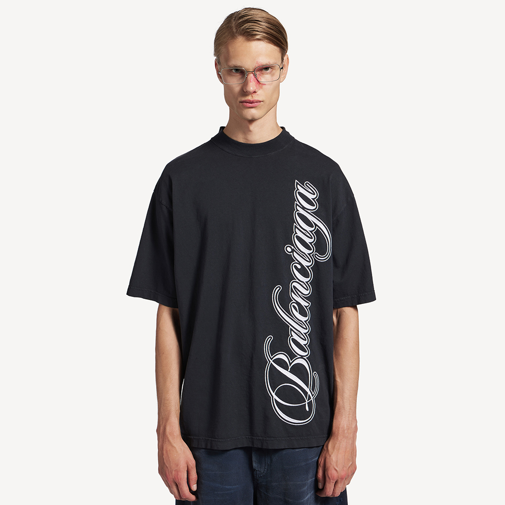 Balenciaga Clothing Balenciaga Cursive T-shirt Medium Fit | Nigo Office